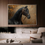 Horses 196 Canvas Art 18" x 24" / 45 x 60 cm / Black