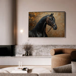 Horses 196 Canvas Art 18" x 24" / 45 x 60 cm / Black