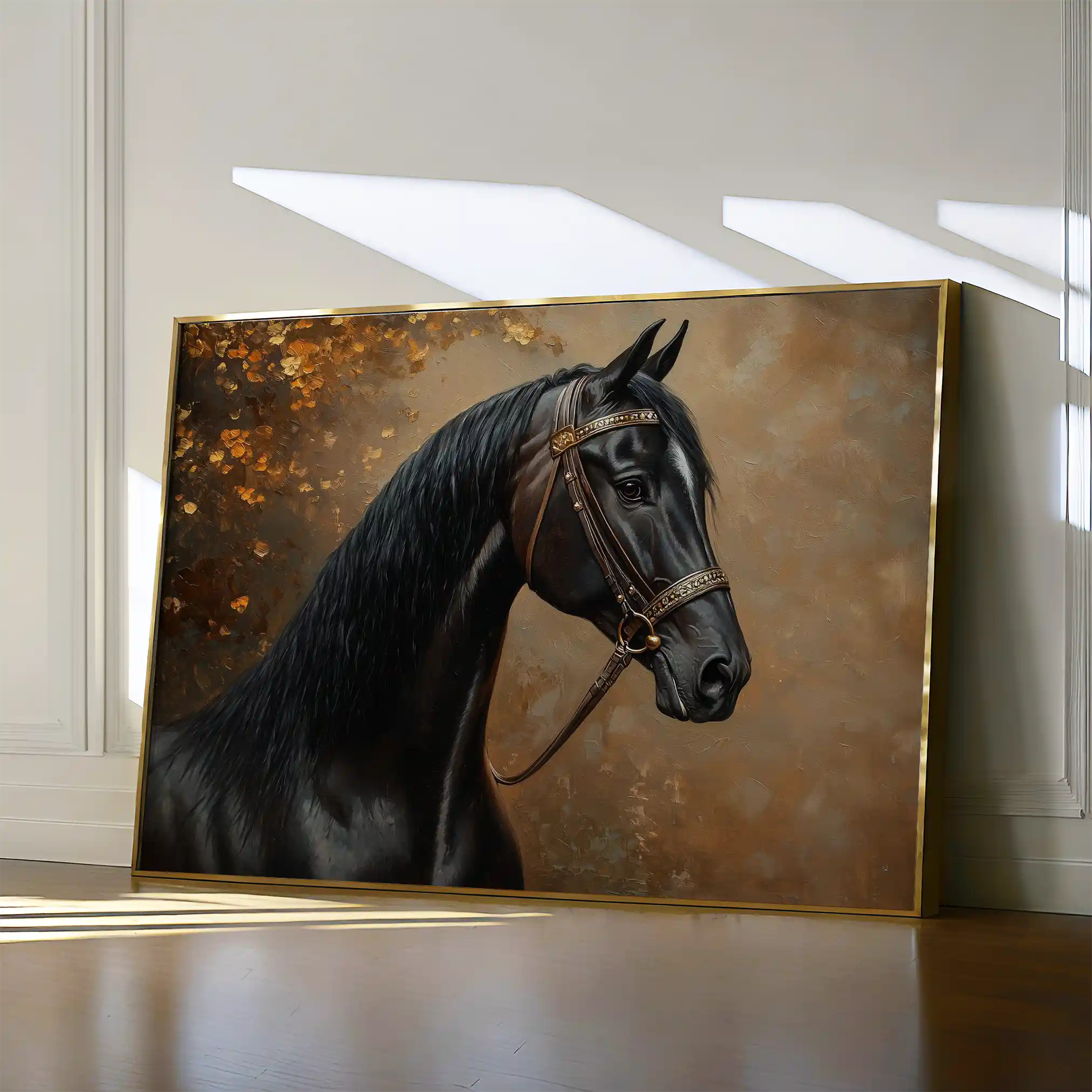 Horses 196 Canvas Art 60 x 40 cm / Black