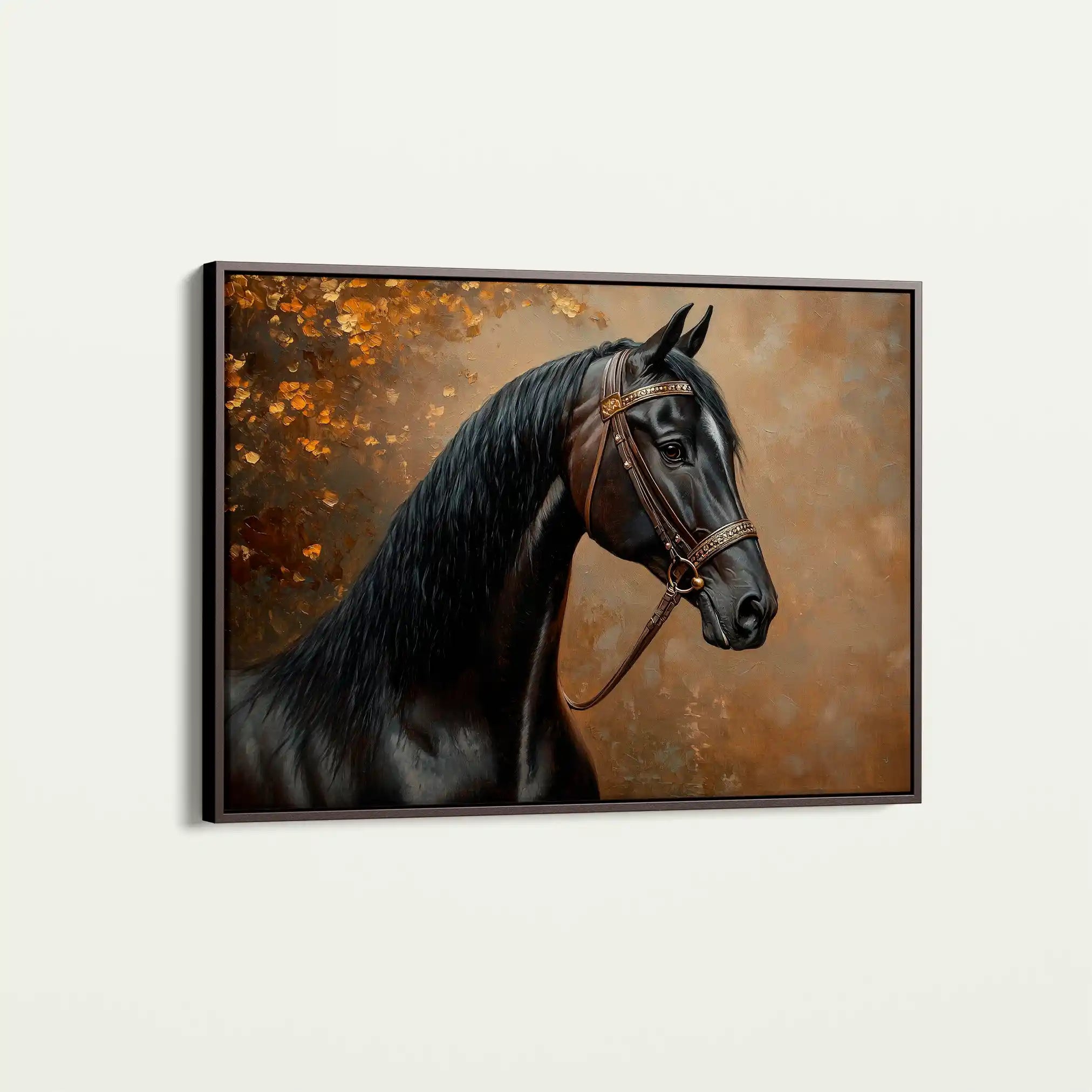 Horses 196 Canvas Art 60 x 40 cm / Black