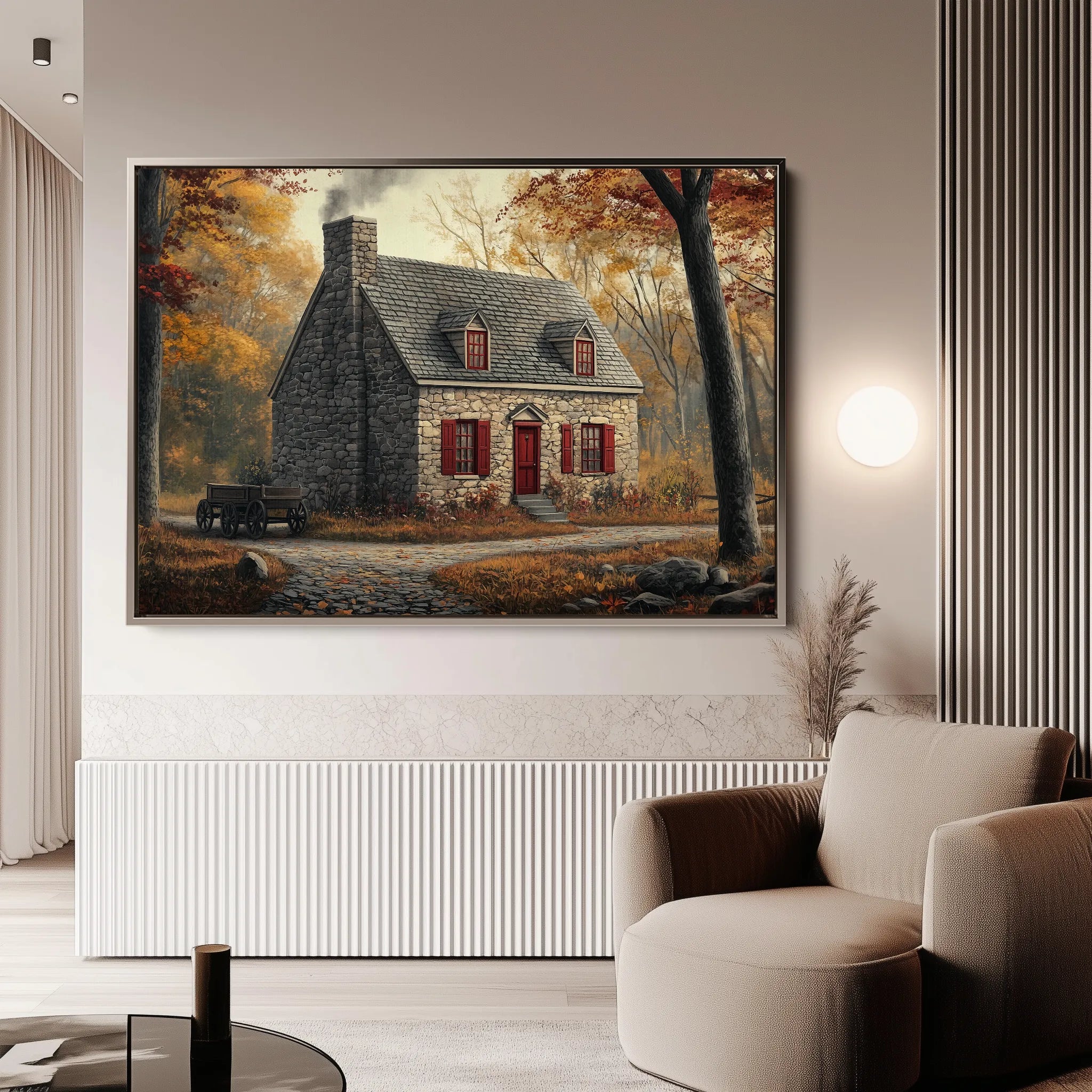 Landscape 196 Canvas Art 18" x 24" / 45 x 60 cm / Black
