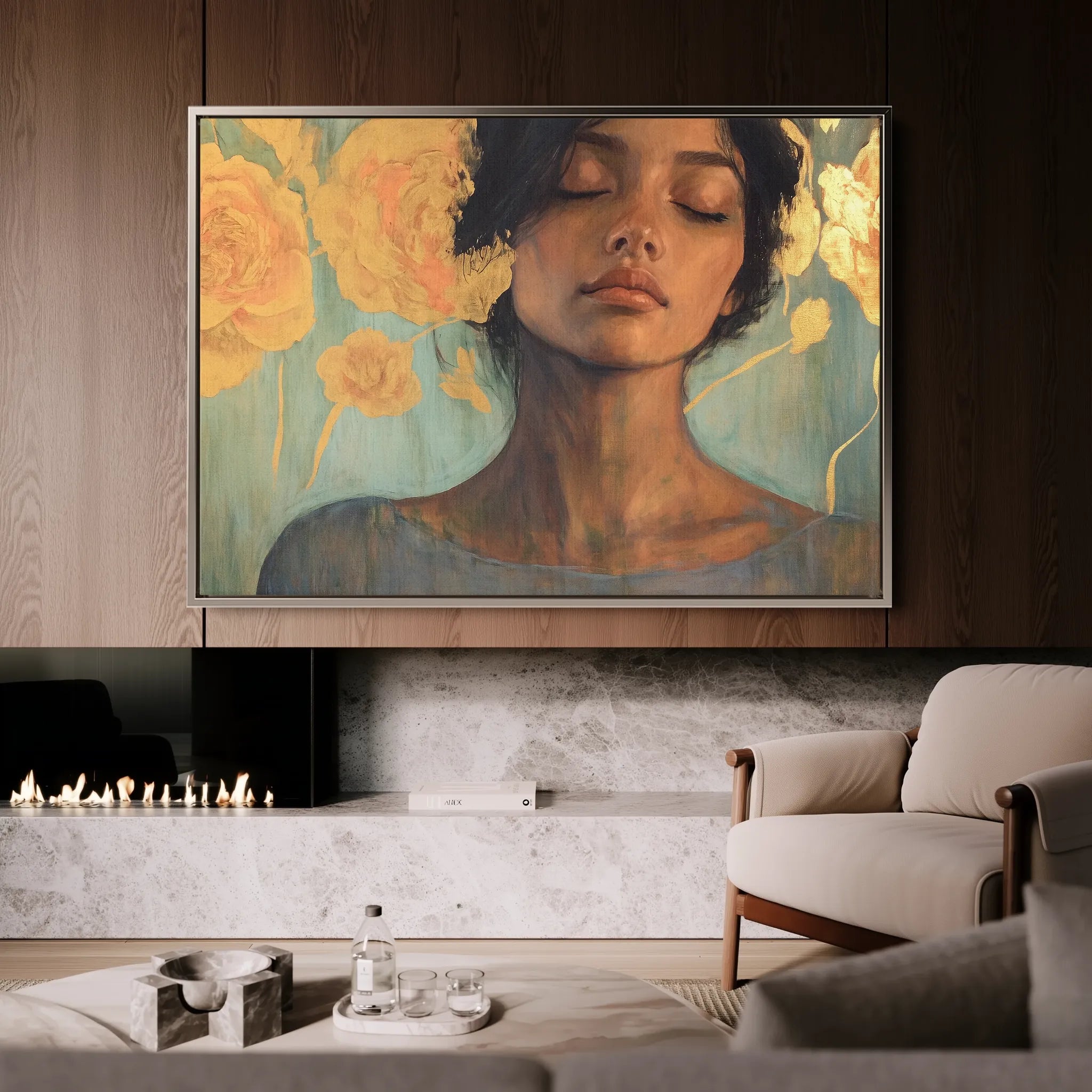 Portrait 196 Canvas Art 18" x 24" / 45 x 60 cm / Black