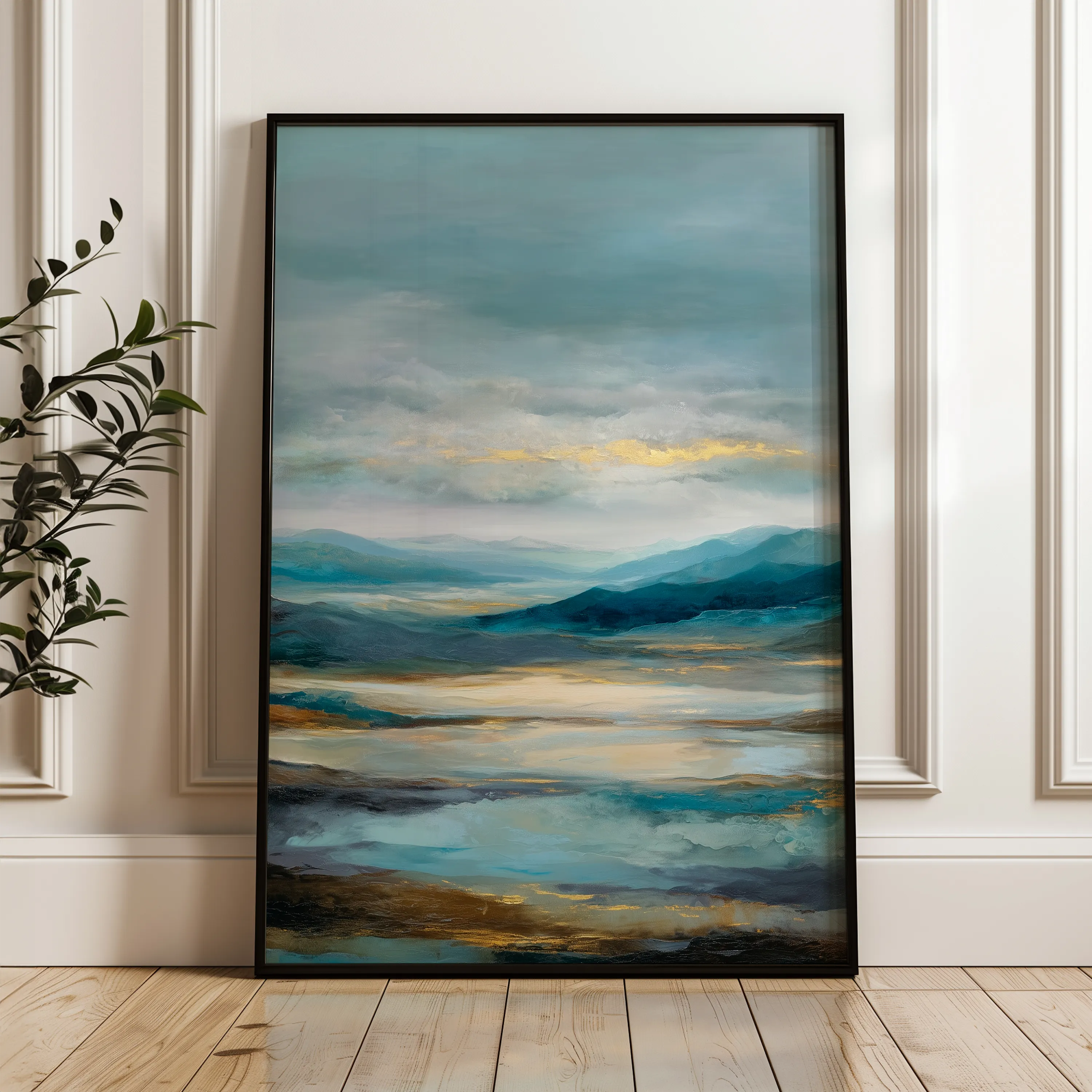Abstract 1961 Canvas Art 18" x 24" / 45 x 60 cm / Black