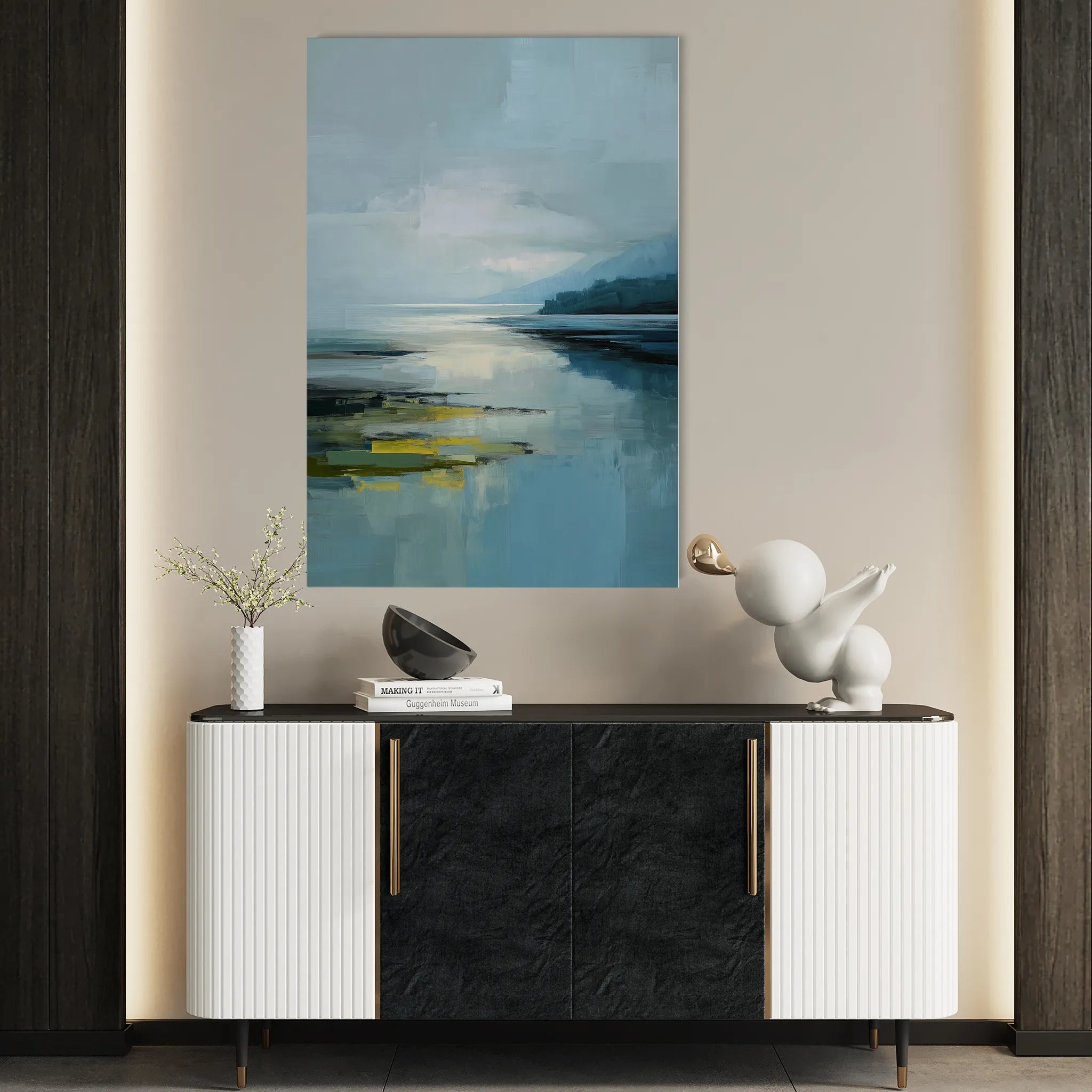 Abstract 1963 Canvas Art 18" x 24" / 45 x 60 cm / Black