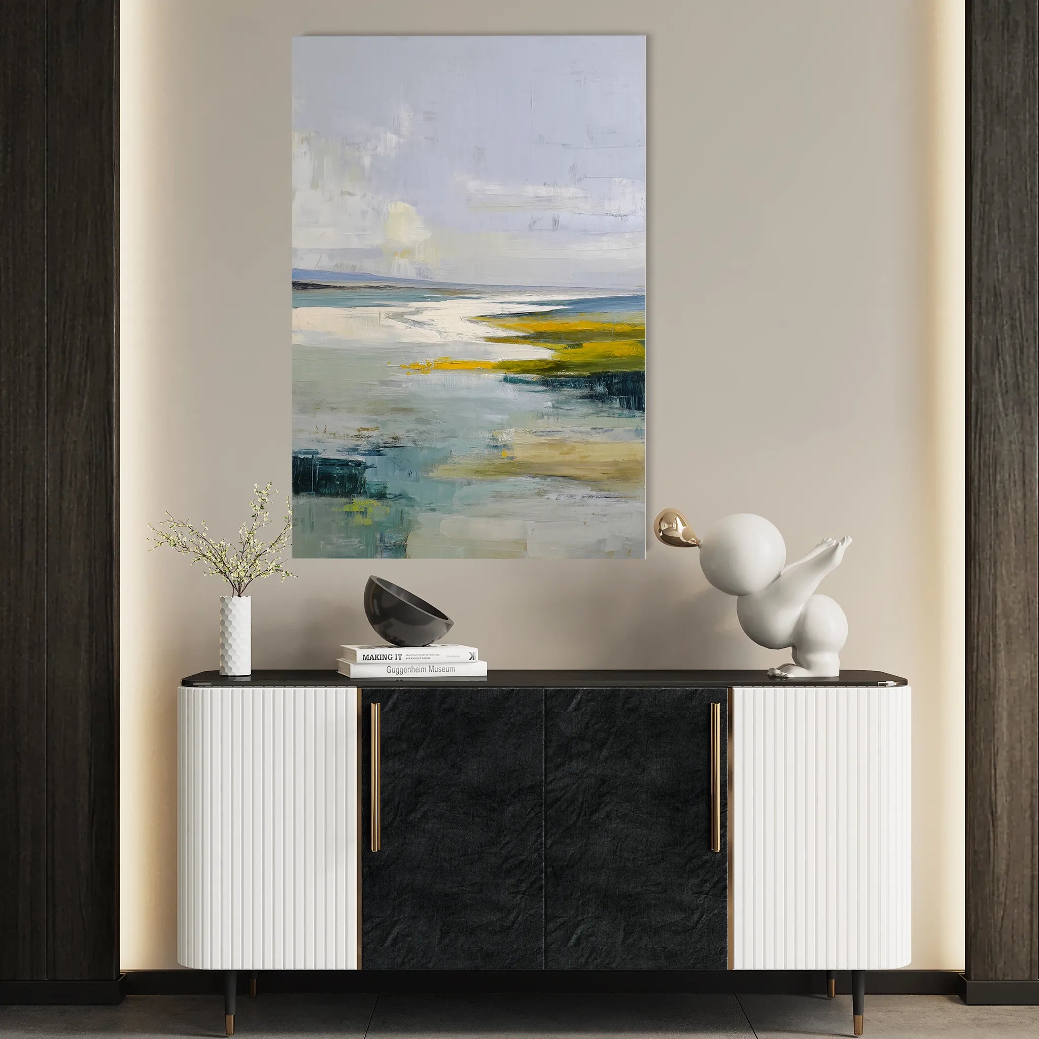 Abstract 1965 Canvas Art 18" x 24" / 45 x 60 cm / Black