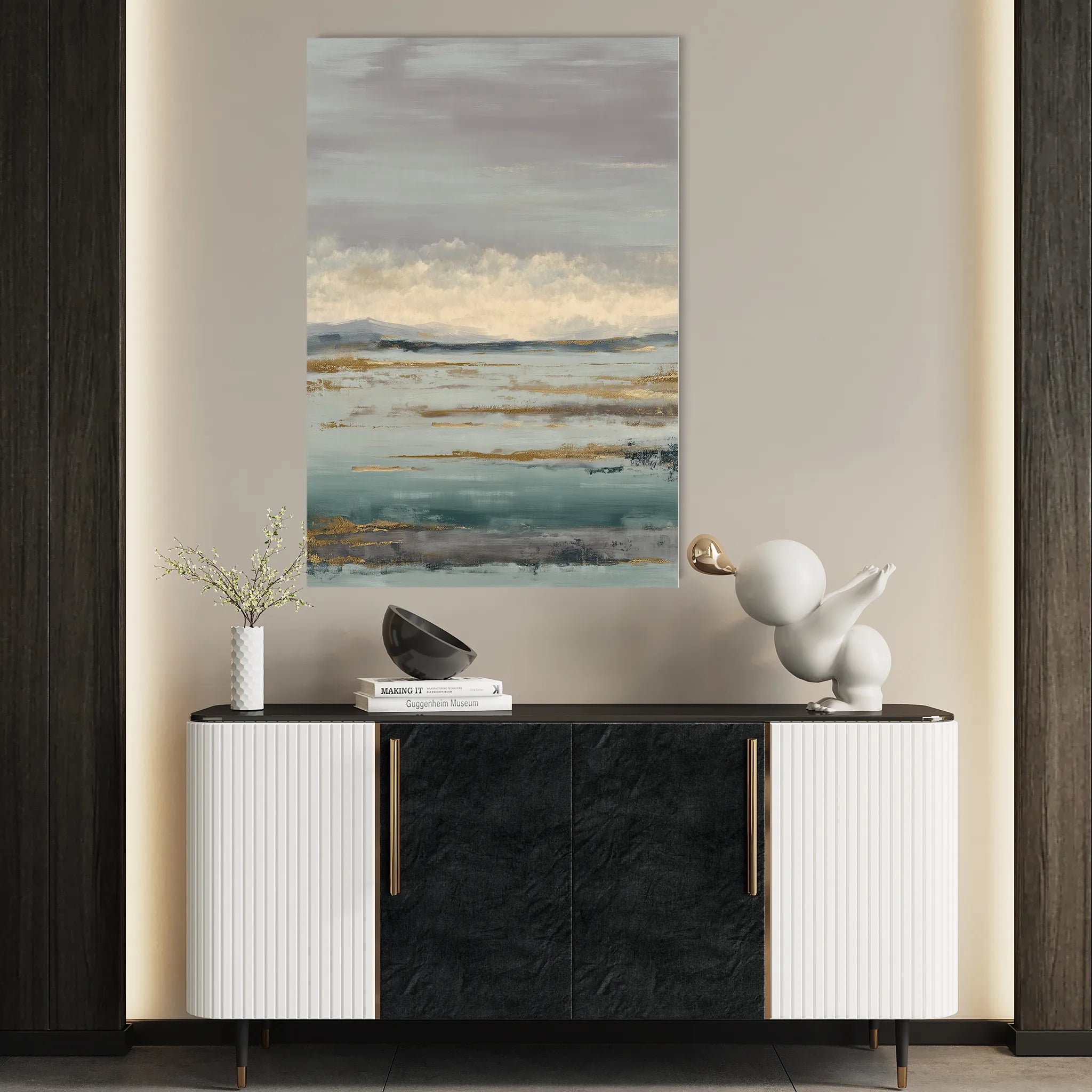 Abstract 1966 Canvas Art 18" x 24" / 45 x 60 cm / Black