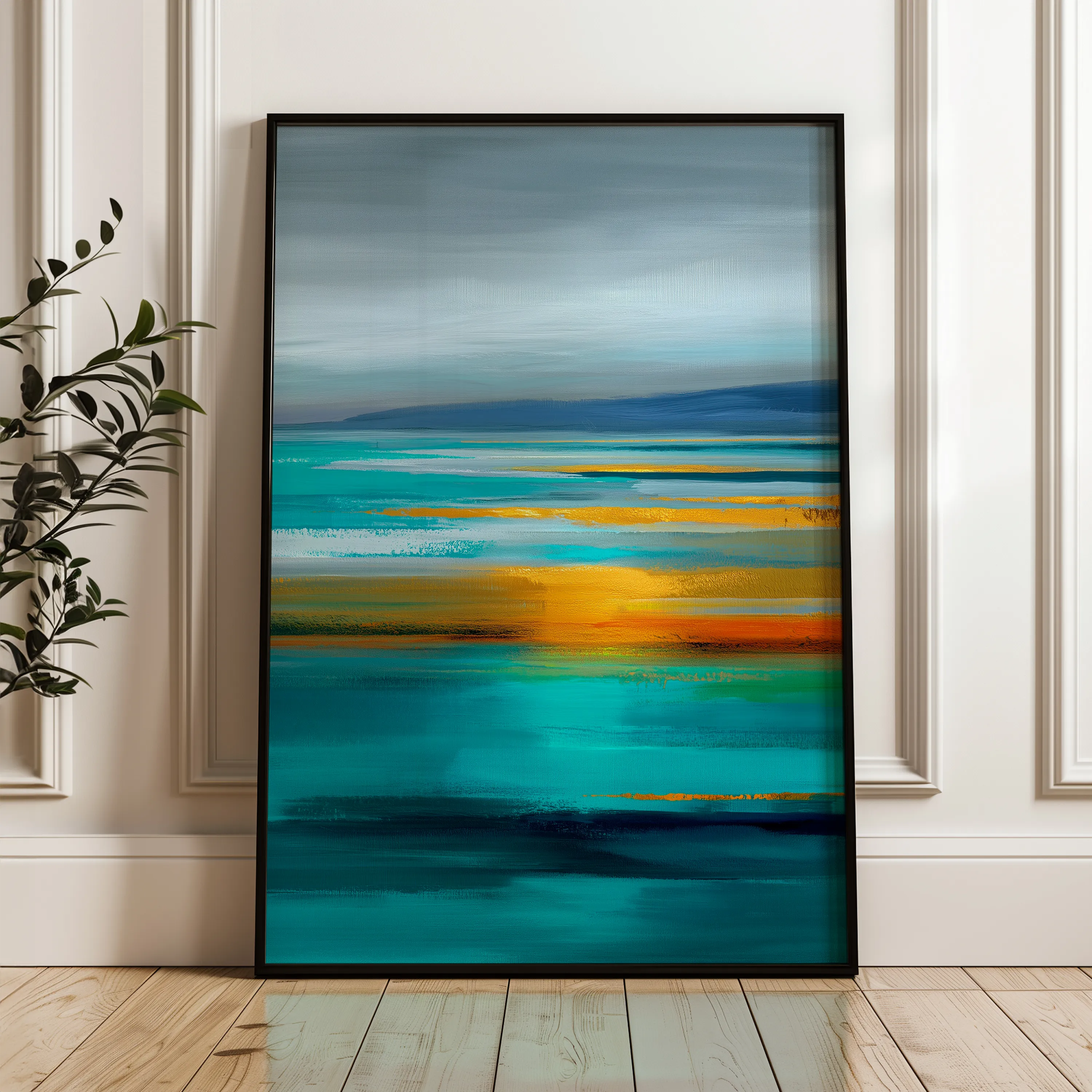 Abstract 1968 Canvas Art 18" x 24" / 45 x 60 cm / Black