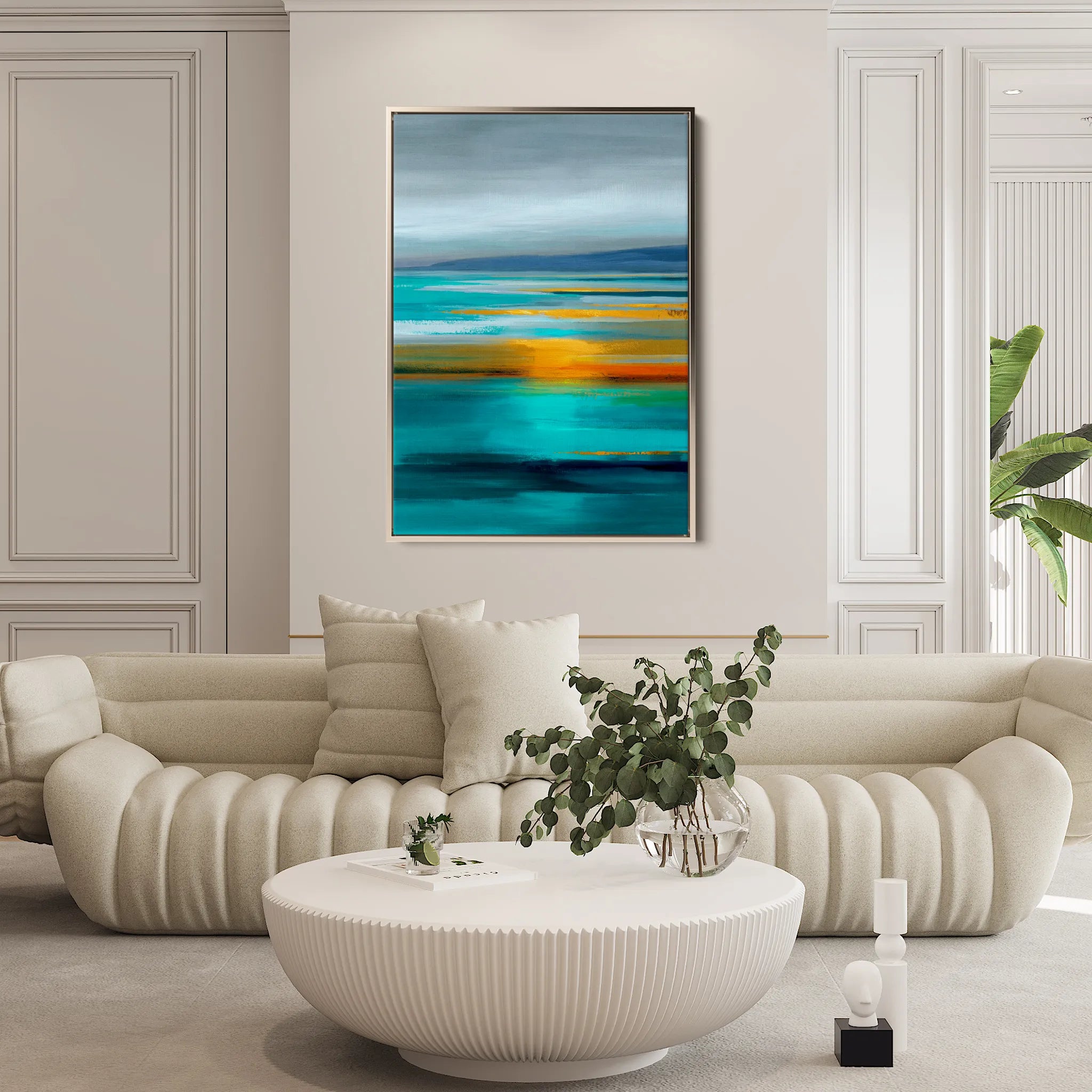 Abstract 1968 Canvas Art 18" x 24" / 45 x 60 cm / Black