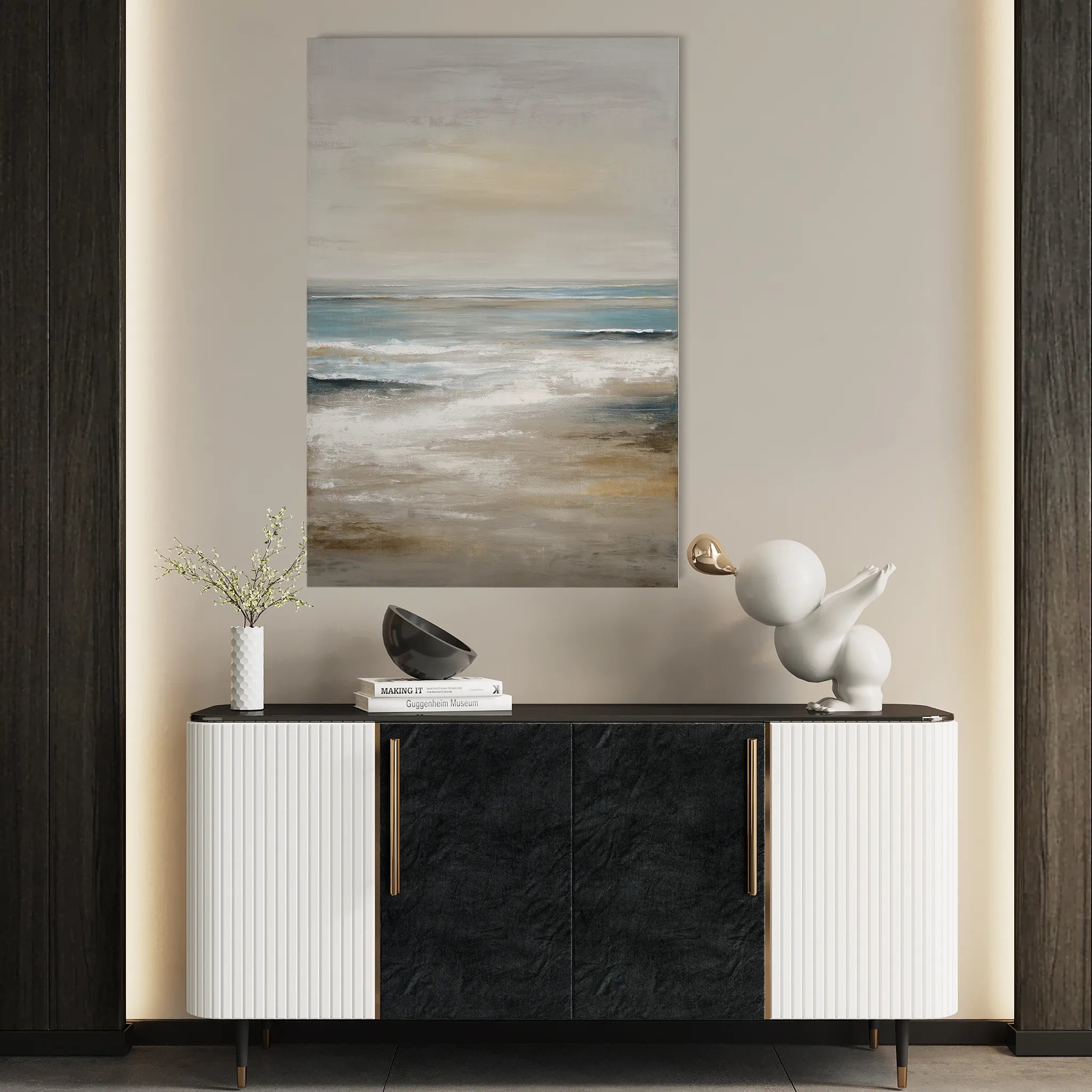 Abstract 1969 Canvas Art 18" x 24" / 45 x 60 cm / Black