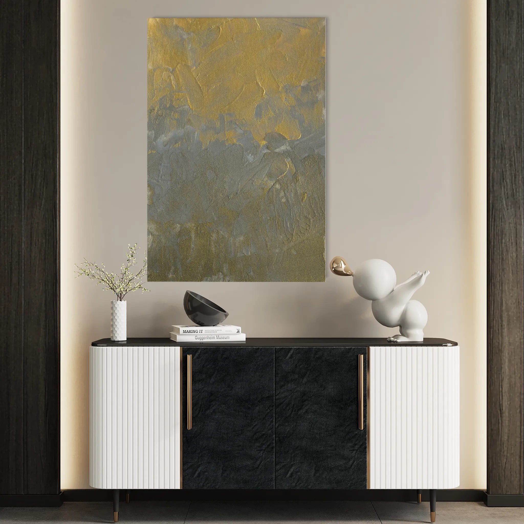 Abstract 197 Canvas Art 18" x 24" / 45 x 60 cm / Black