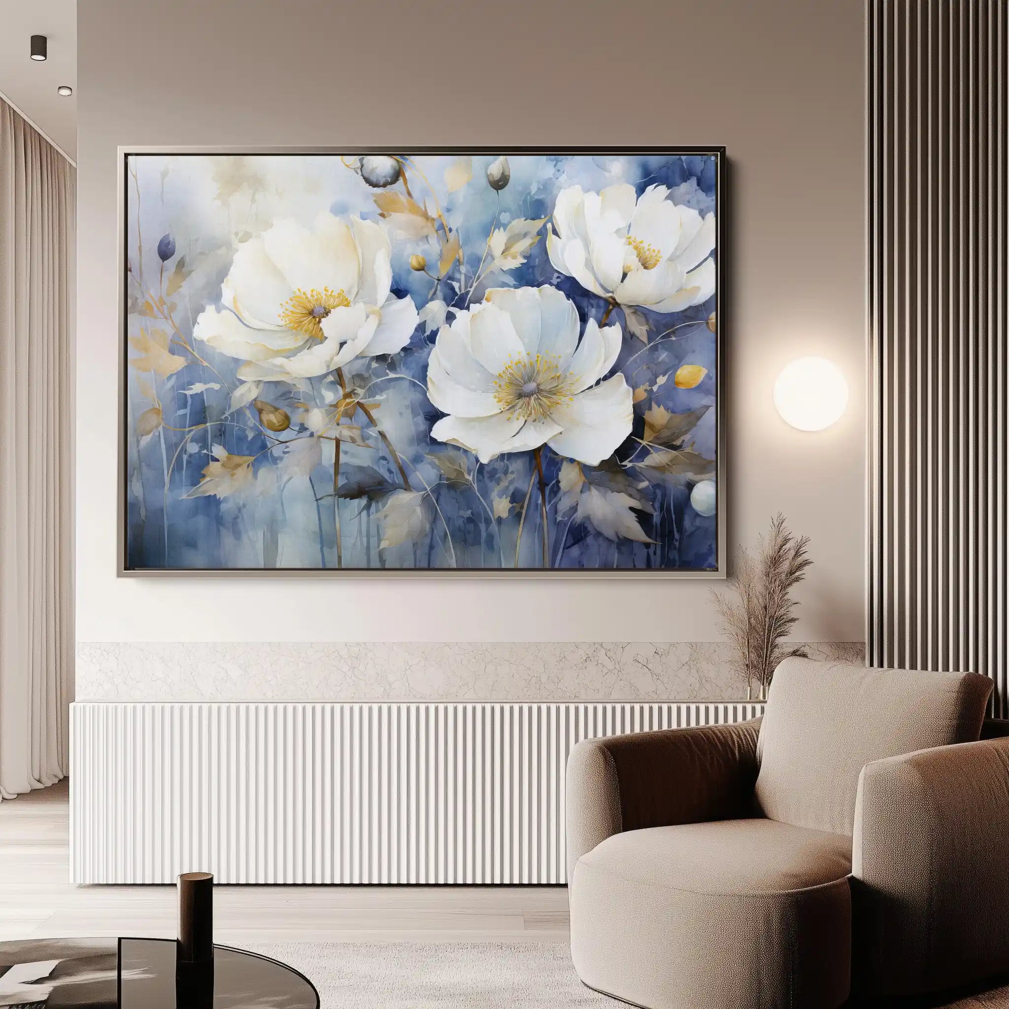 Floral 197 Canvas Art 60 x 40 cm / Black