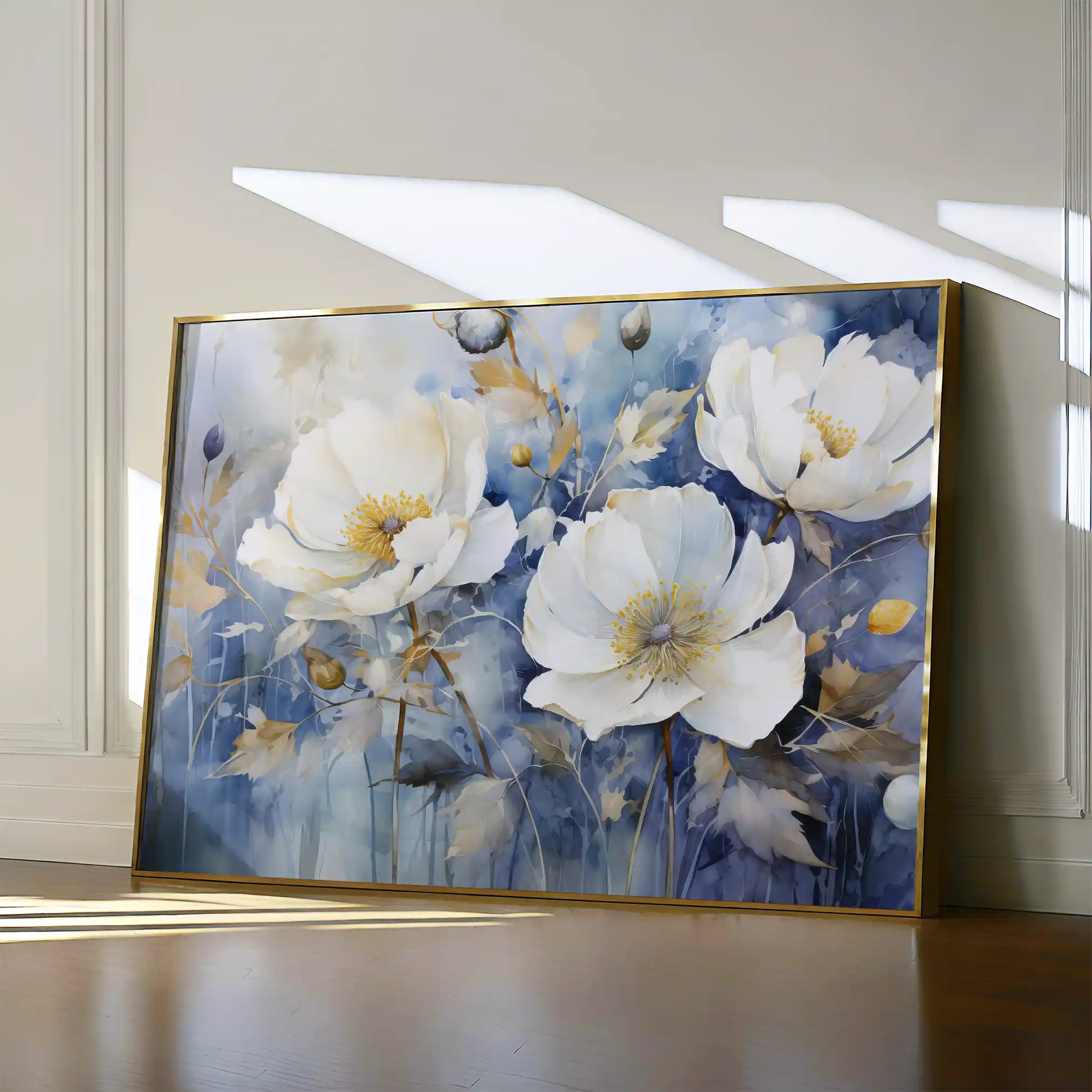 Floral 197 Canvas Art 60 x 40 cm / Black