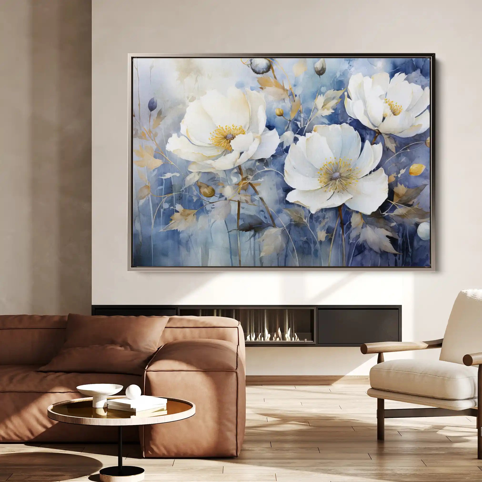 Floral 197 Canvas Art 60 x 40 cm / Black