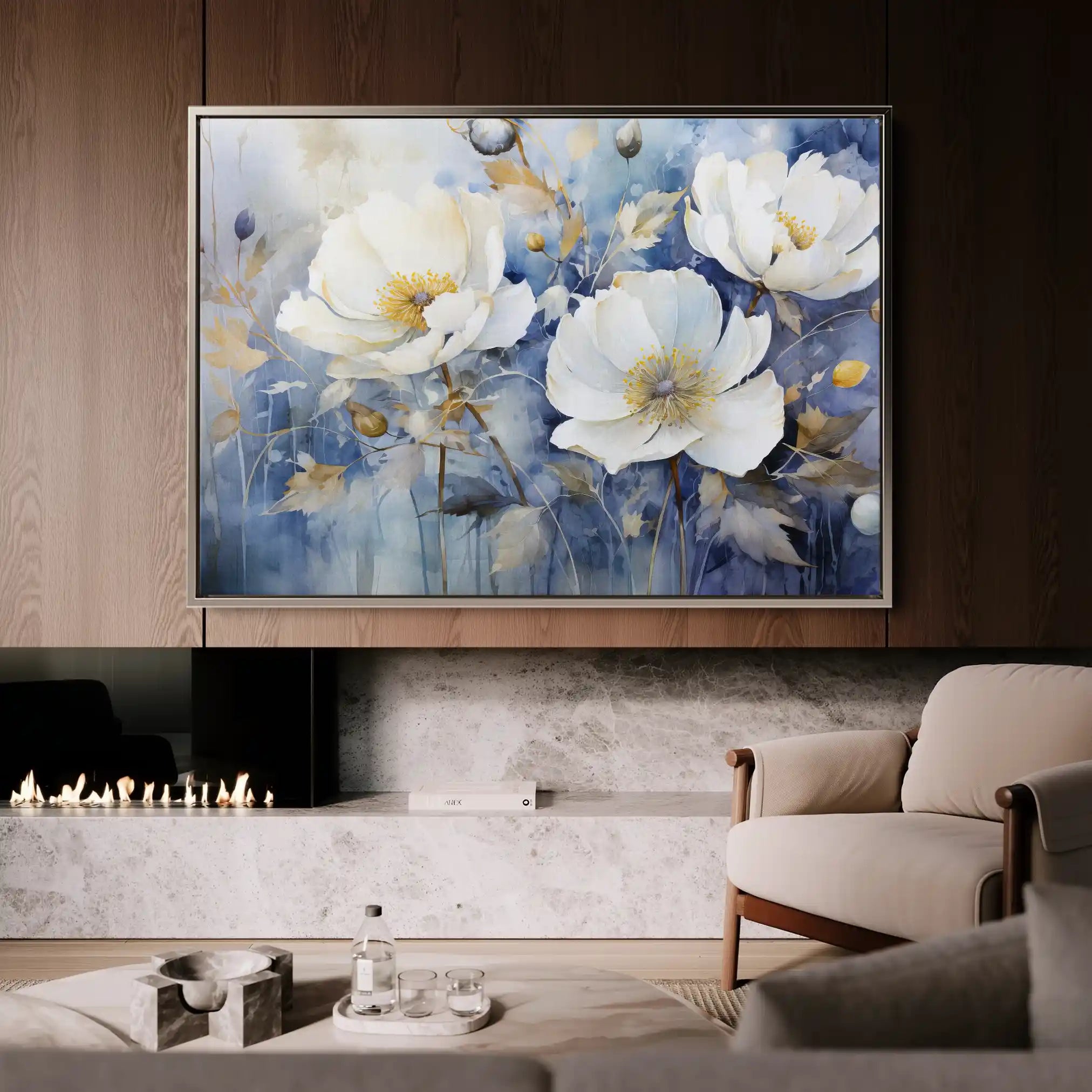 Floral 197 Canvas Art 60 x 40 cm / Black