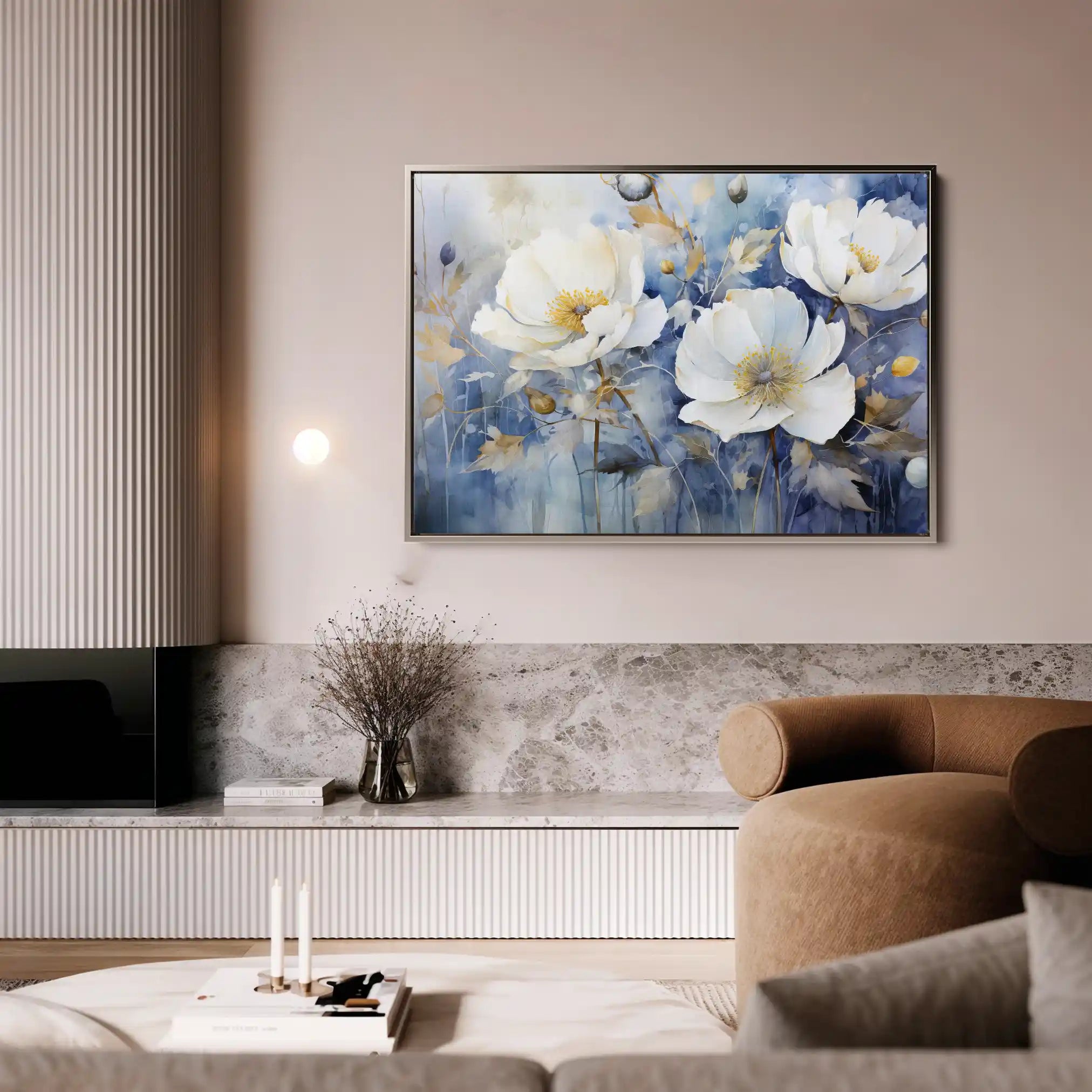 Floral 197 Canvas Art 60 x 40 cm / Black