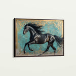 Horses 197 Canvas Art 18" x 24" / 45 x 60 cm / Black
