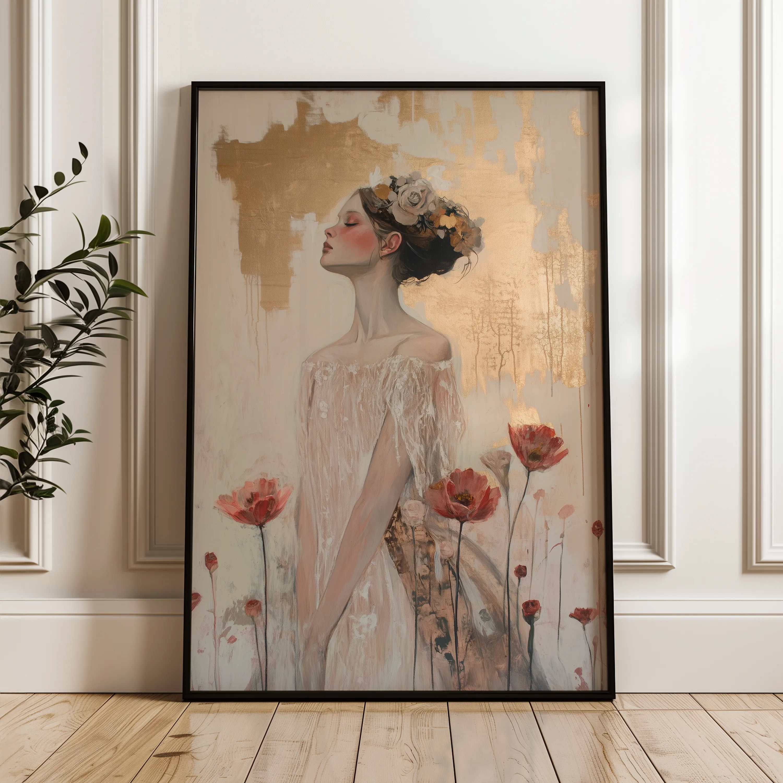Portrait 197 Canvas Art 18" x 24" / 45 x 60 cm / Black