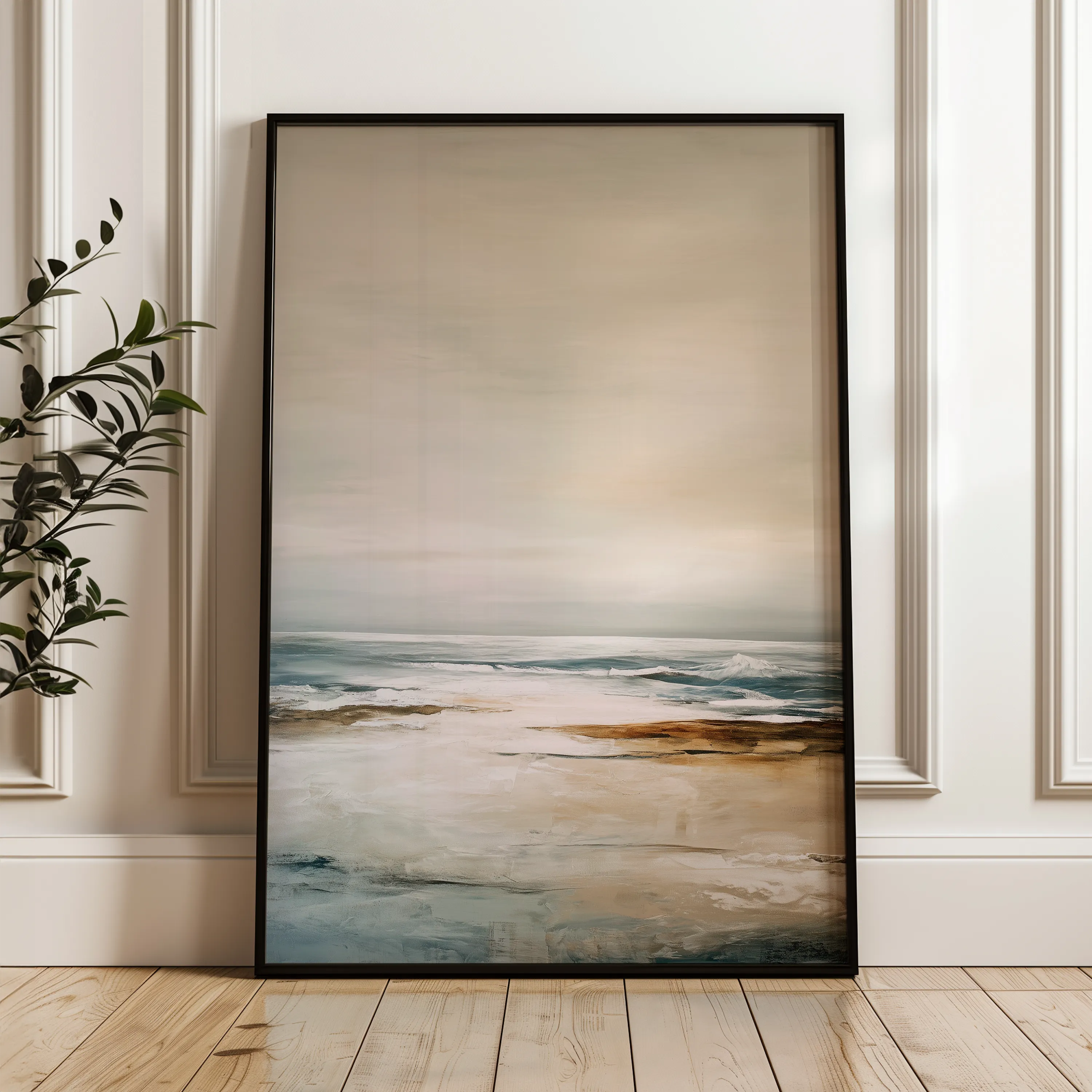 Abstract 1970 Canvas Art 18" x 24" / 45 x 60 cm / Black