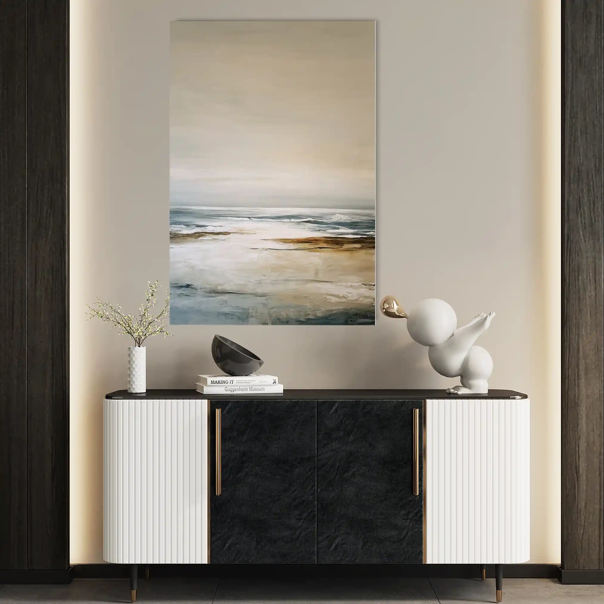 Abstract 1970 Canvas Art 18" x 24" / 45 x 60 cm / Black