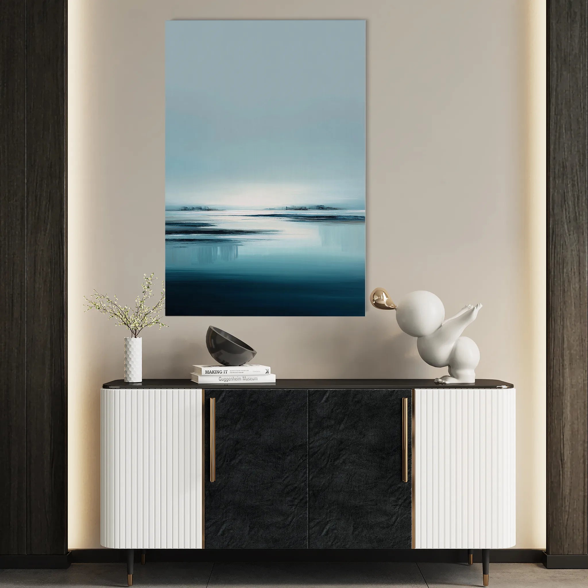 Abstract 1973 Canvas Art 18" x 24" / 45 x 60 cm / Black