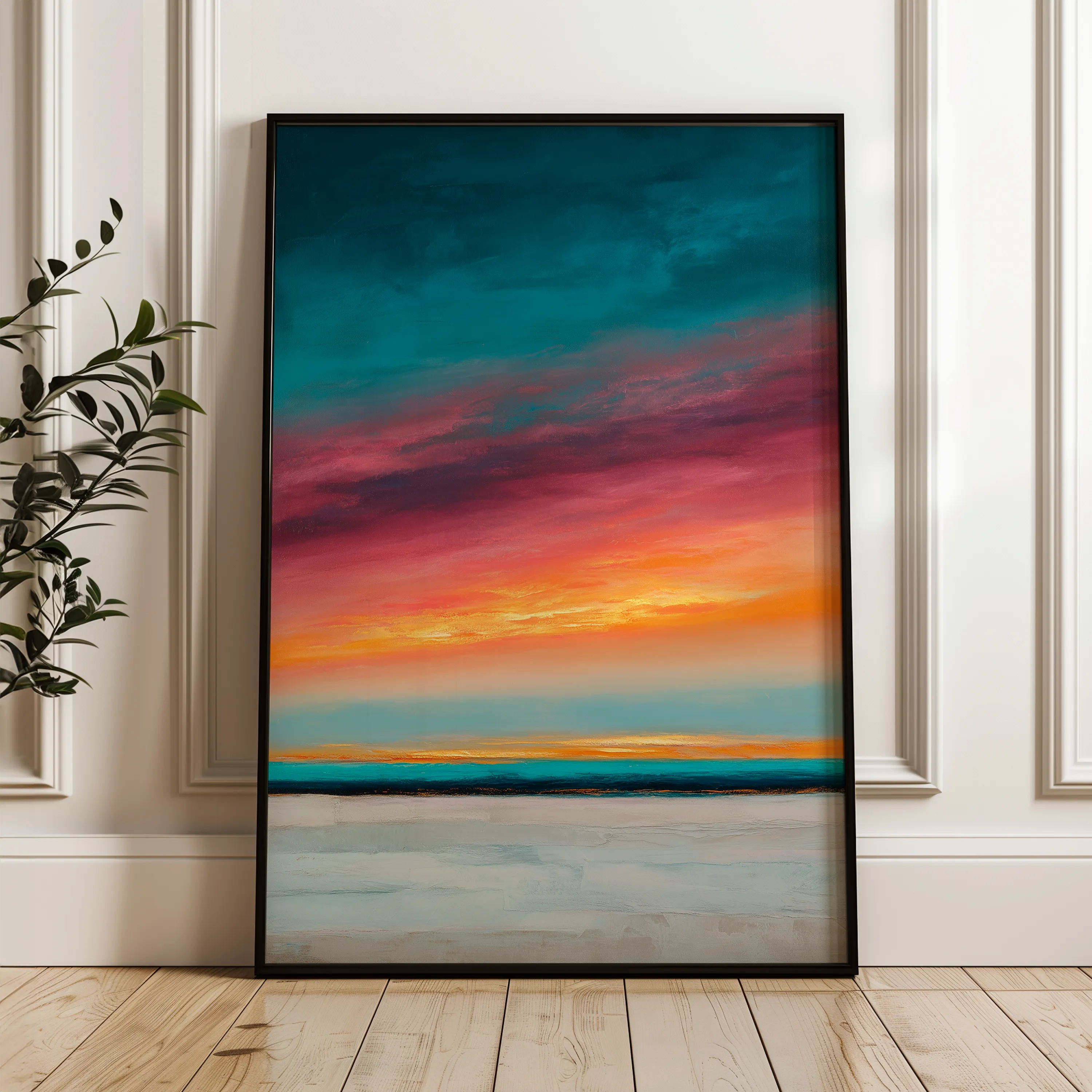 Abstract 1977 Canvas Art 18" x 24" / 45 x 60 cm / Black