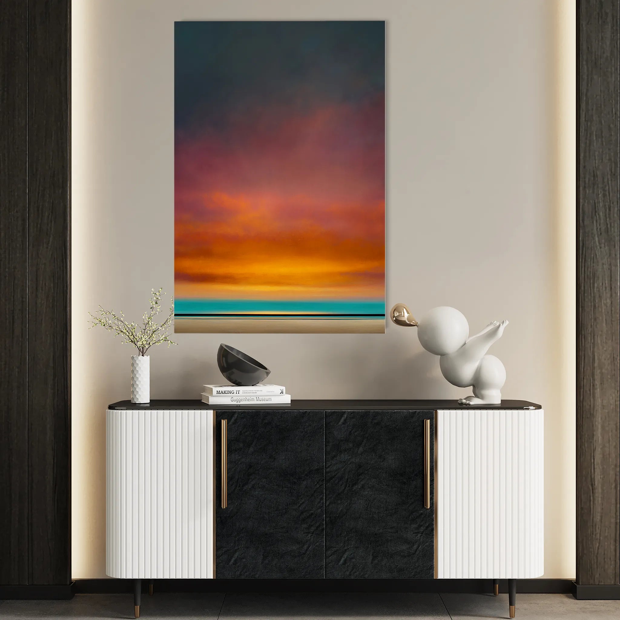 Abstract 1978 Canvas Art 18" x 24" / 45 x 60 cm / Black