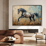 Horses 198 Canvas Art 18" x 24" / 45 x 60 cm / Black