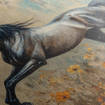 Horses 198 Canvas Art 18" x 24" / 45 x 60 cm / Black