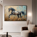 Horses 198 Canvas Art 60 x 40 cm / Black