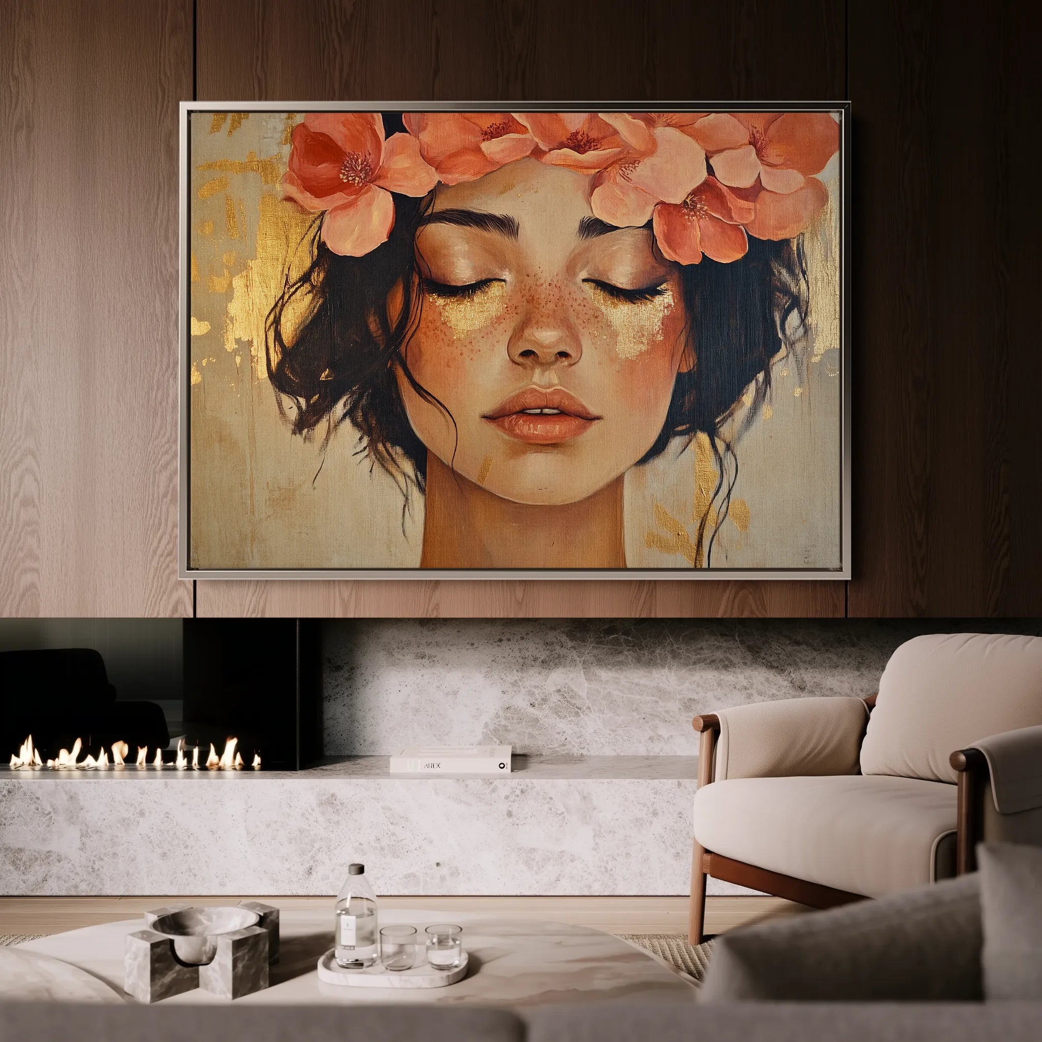 Portrait 198 Canvas Art 18" x 24" / 45 x 60 cm / Black