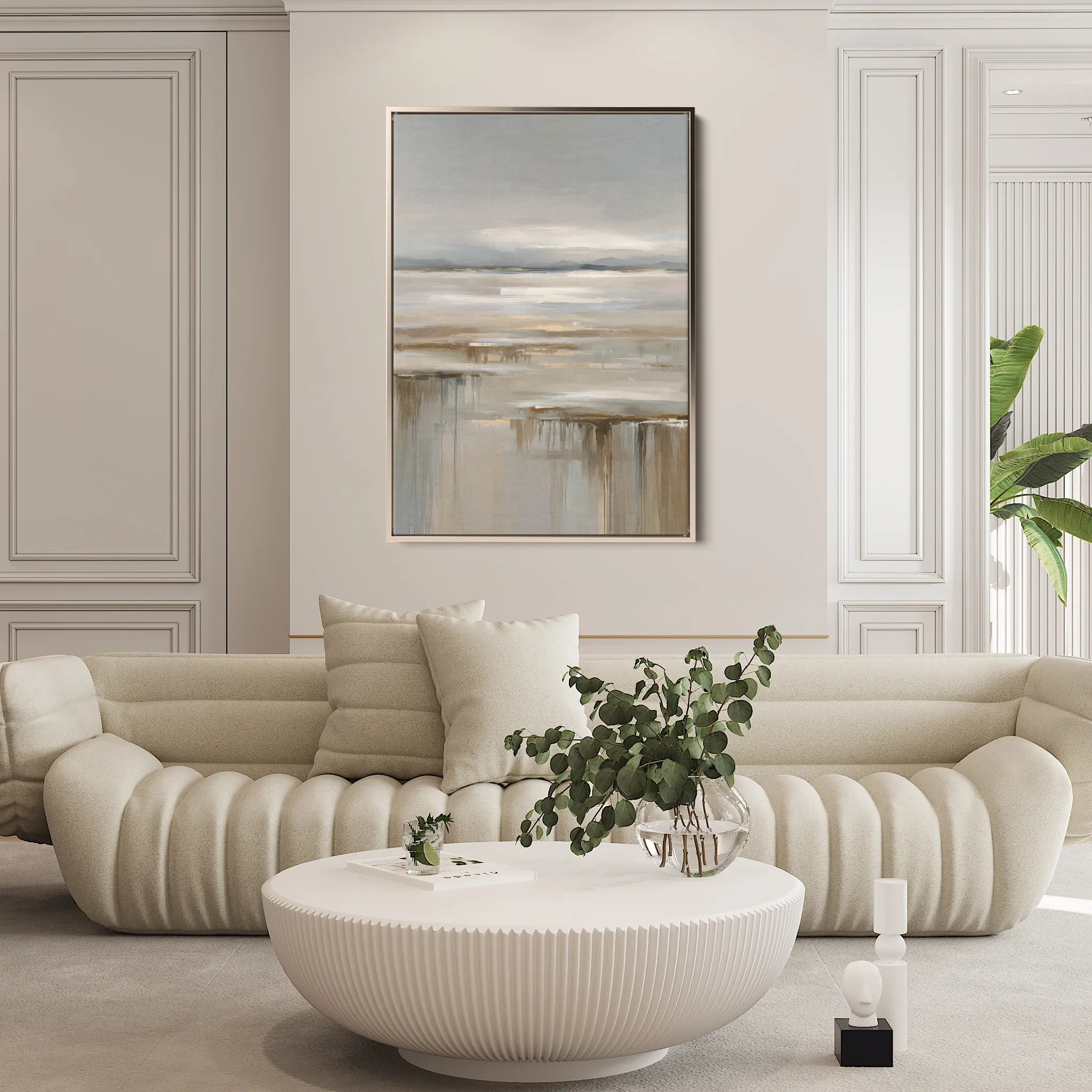 Abstract 1980 Canvas Art 18" x 24" / 45 x 60 cm / Black