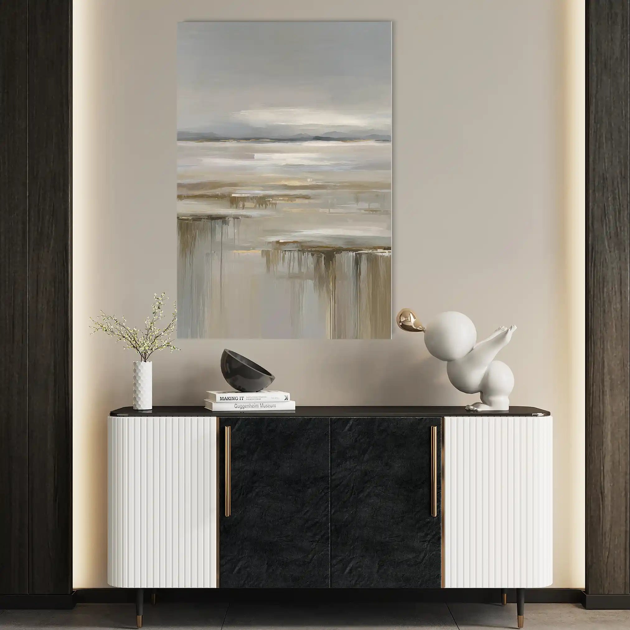 Abstract 1980 Canvas Art 18" x 24" / 45 x 60 cm / Black