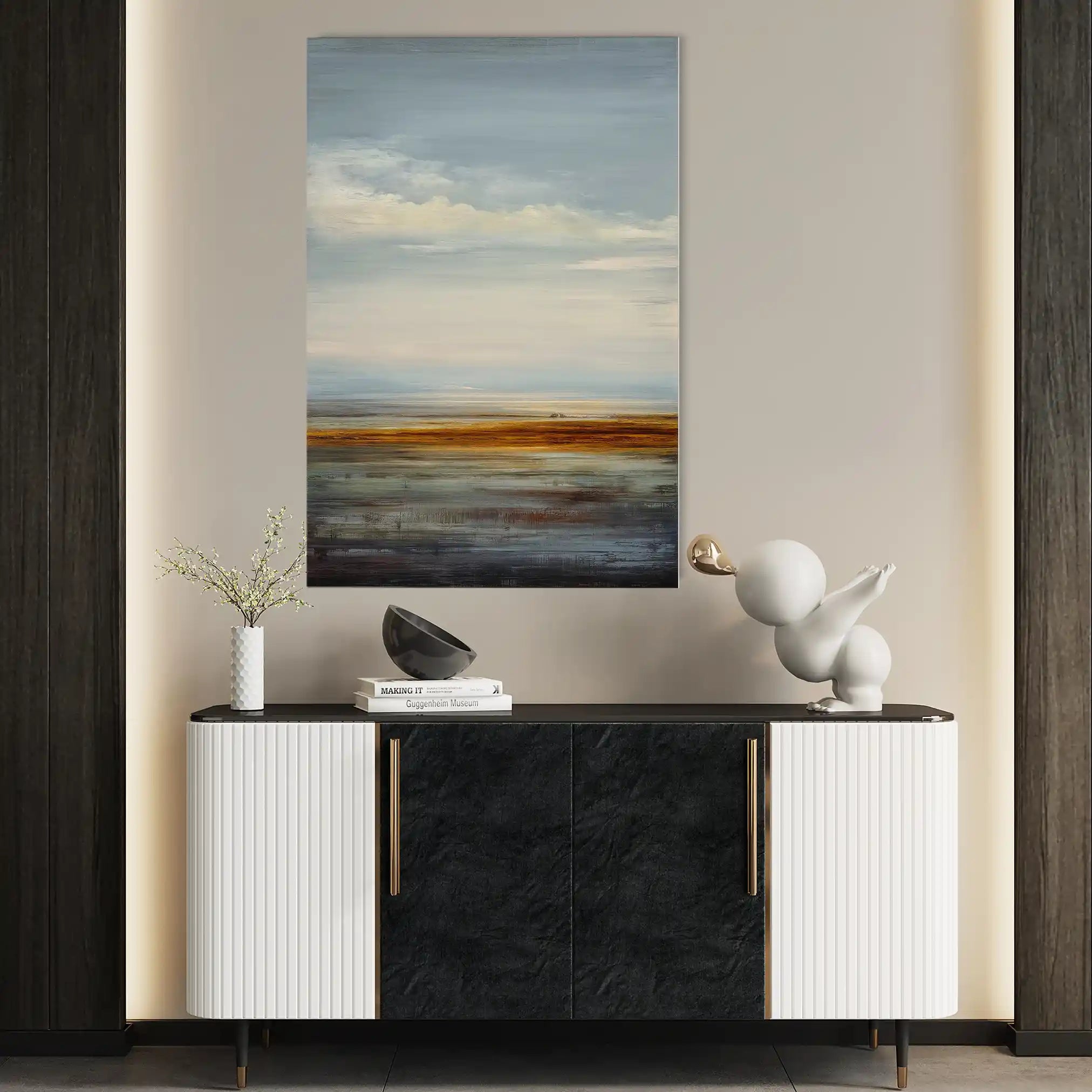 Abstract 1981 Canvas Art 18" x 24" / 45 x 60 cm / Black
