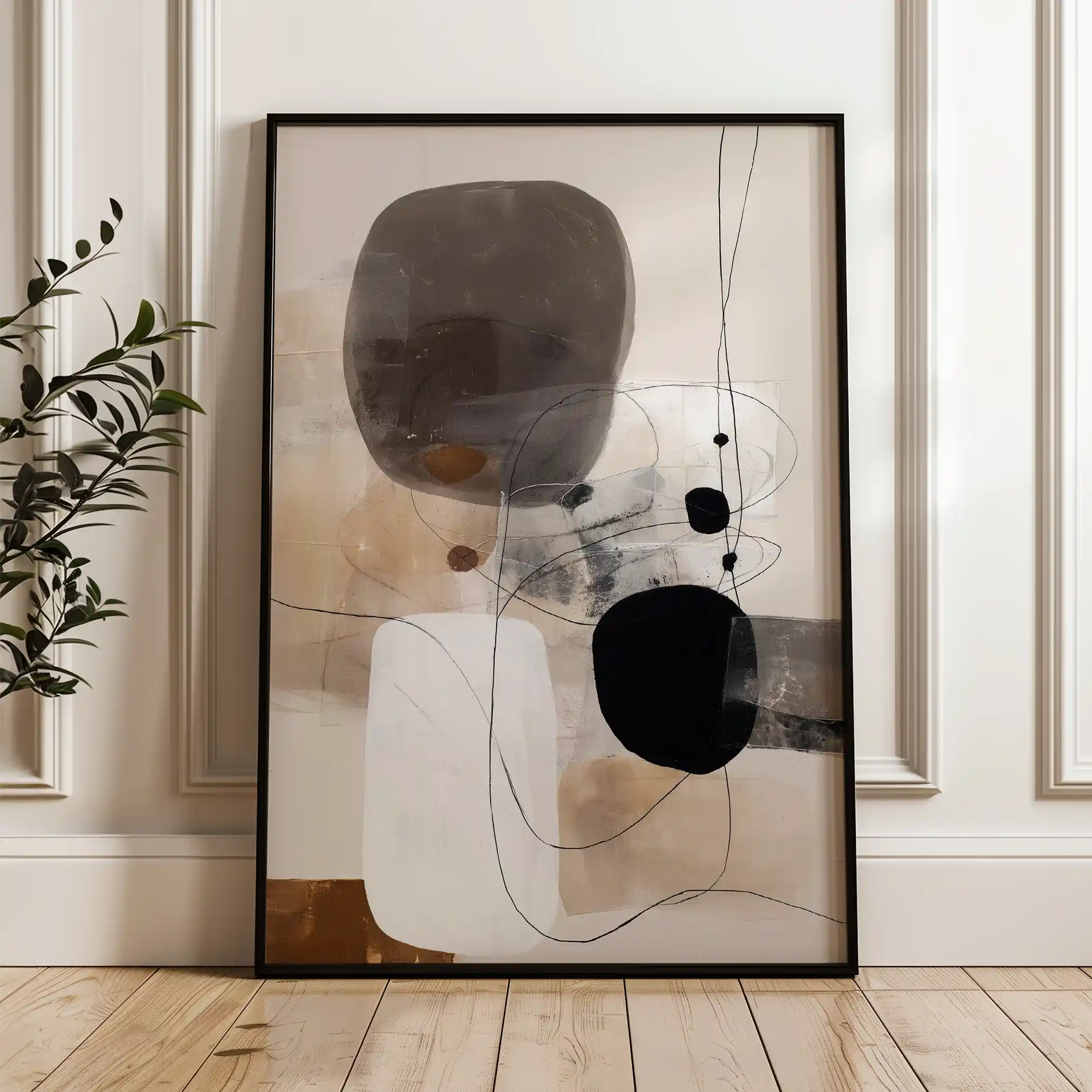 Abstract 1982 Canvas Art 18" x 24" / 45 x 60 cm / Black
