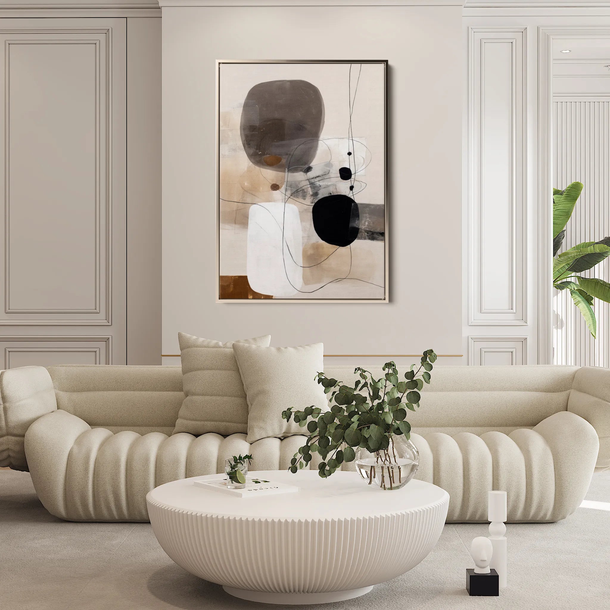 Abstract 1982 Canvas Art 18" x 24" / 45 x 60 cm / Black