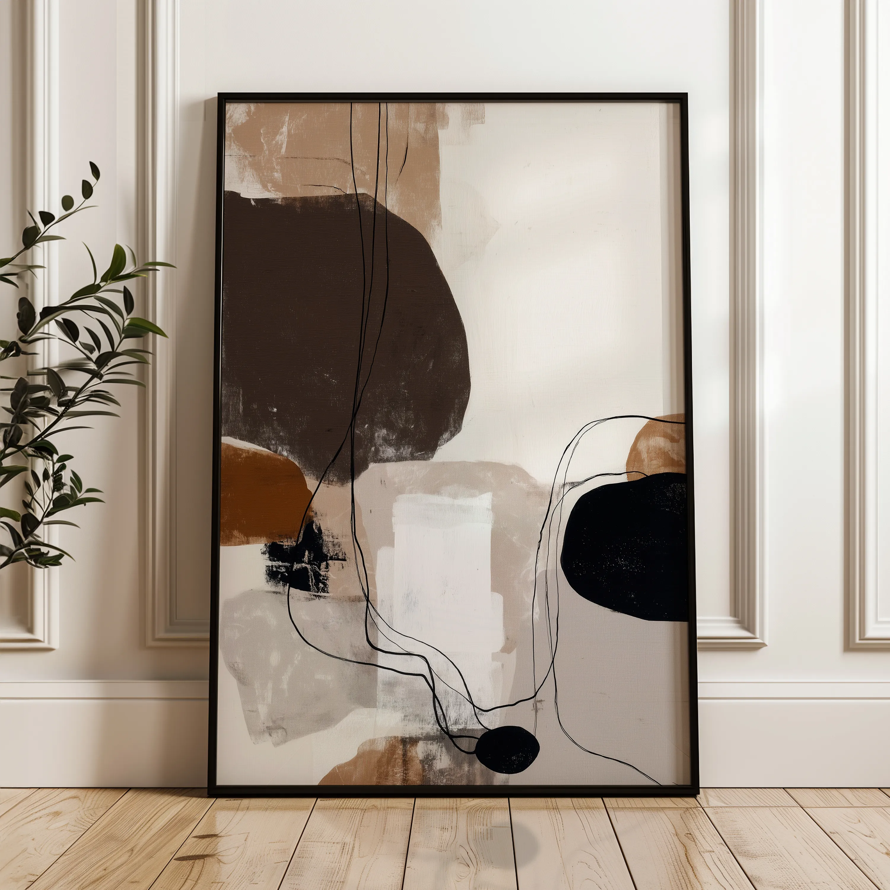Abstract 1983 Canvas Art 18" x 24" / 45 x 60 cm / Black