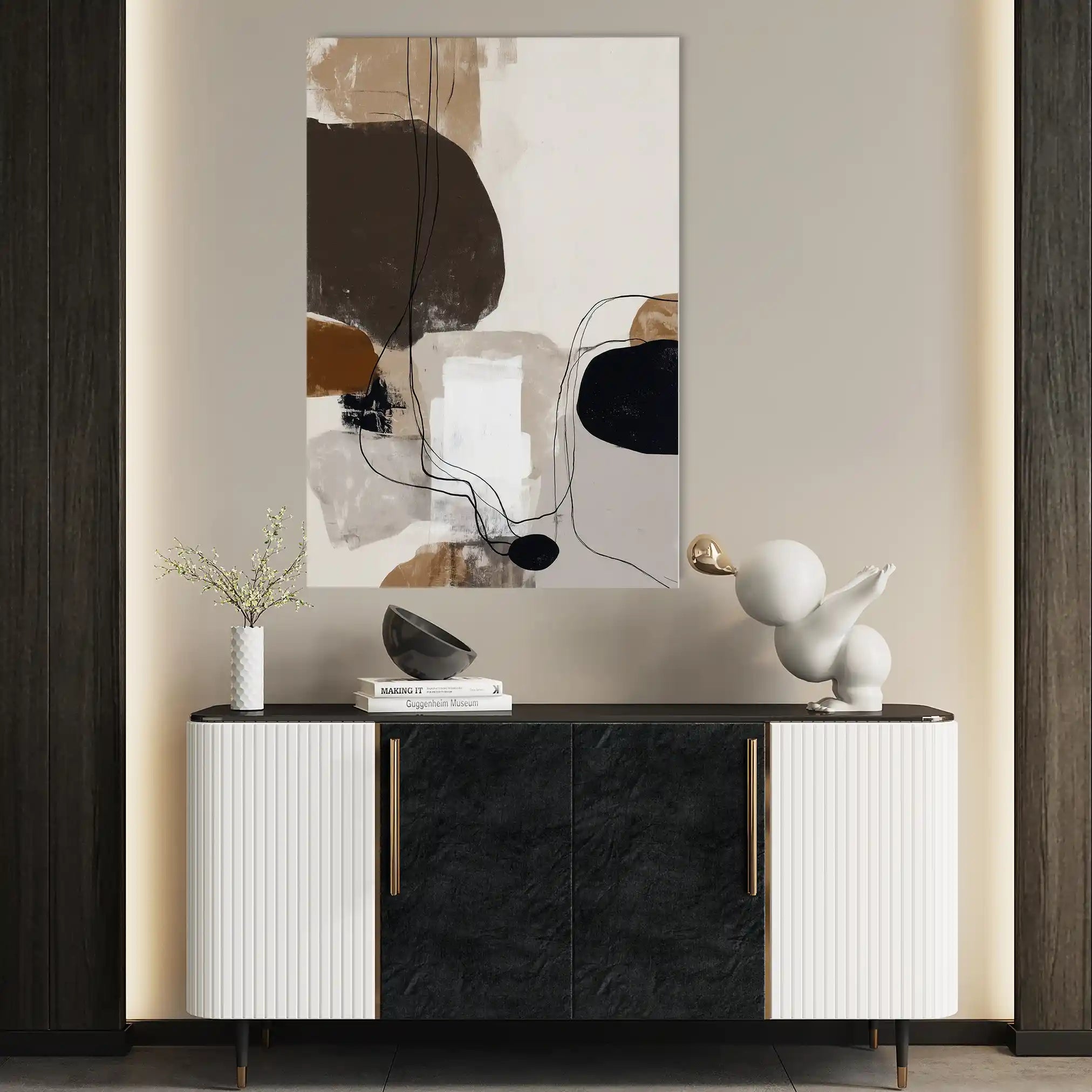 Abstract 1983 Canvas Art 18" x 24" / 45 x 60 cm / Black