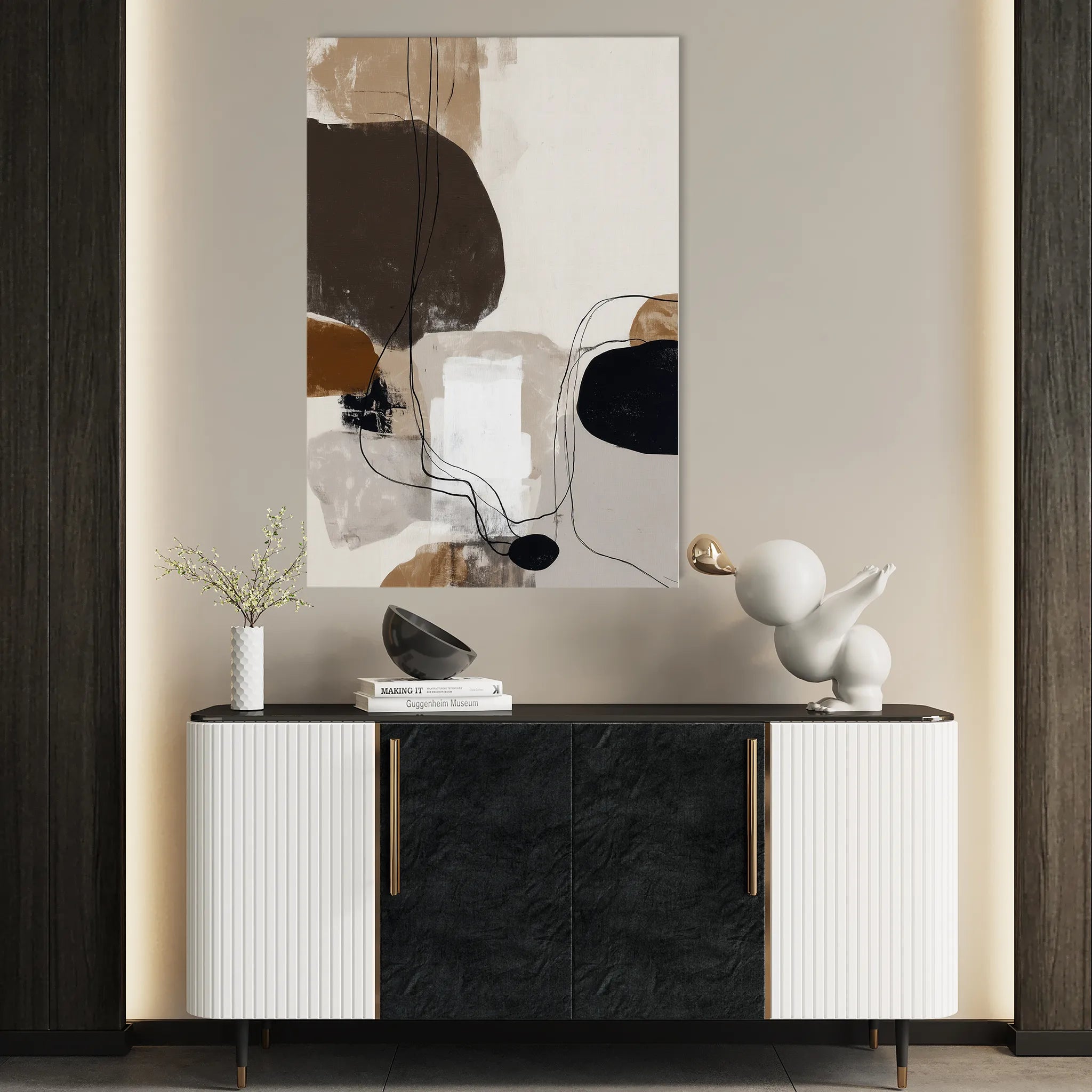 Abstract 1983 Canvas Art 18" x 24" / 45 x 60 cm / Black