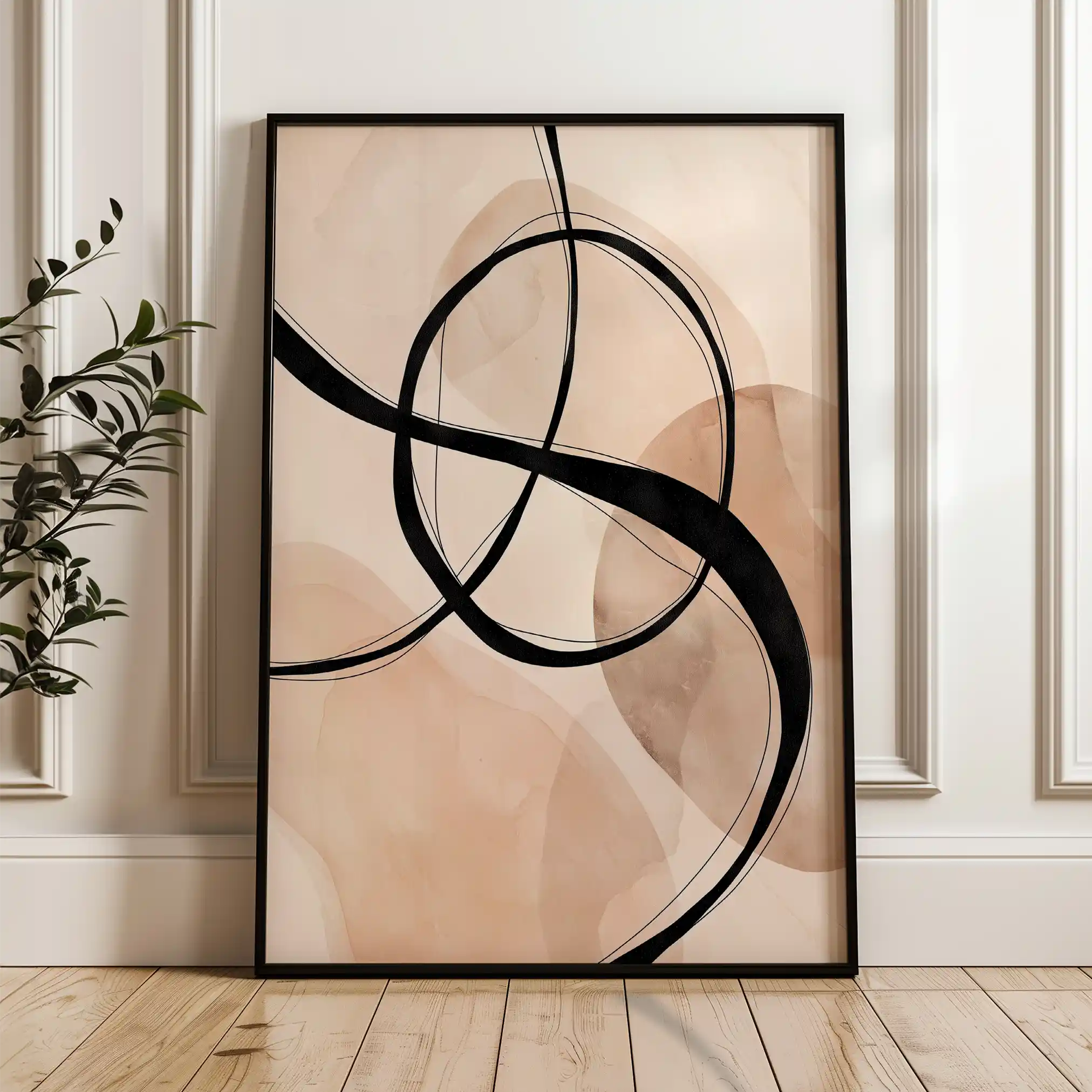 Abstract 1984 Canvas Art 18" x 24" / 45 x 60 cm / Black