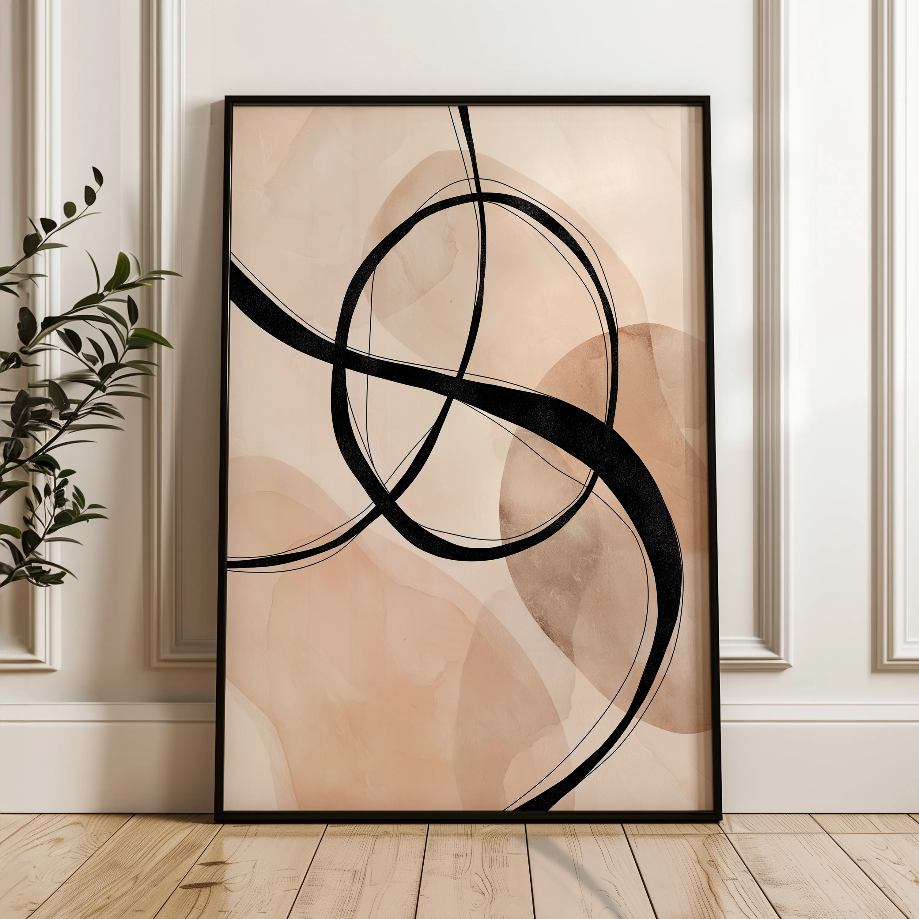 Abstract 1984 Canvas Art 18" x 24" / 45 x 60 cm / Black