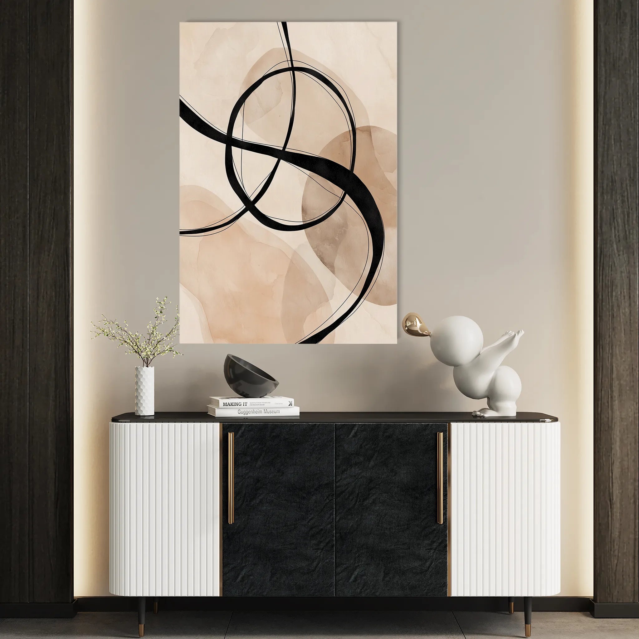 Abstract 1984 Canvas Art 18" x 24" / 45 x 60 cm / Black