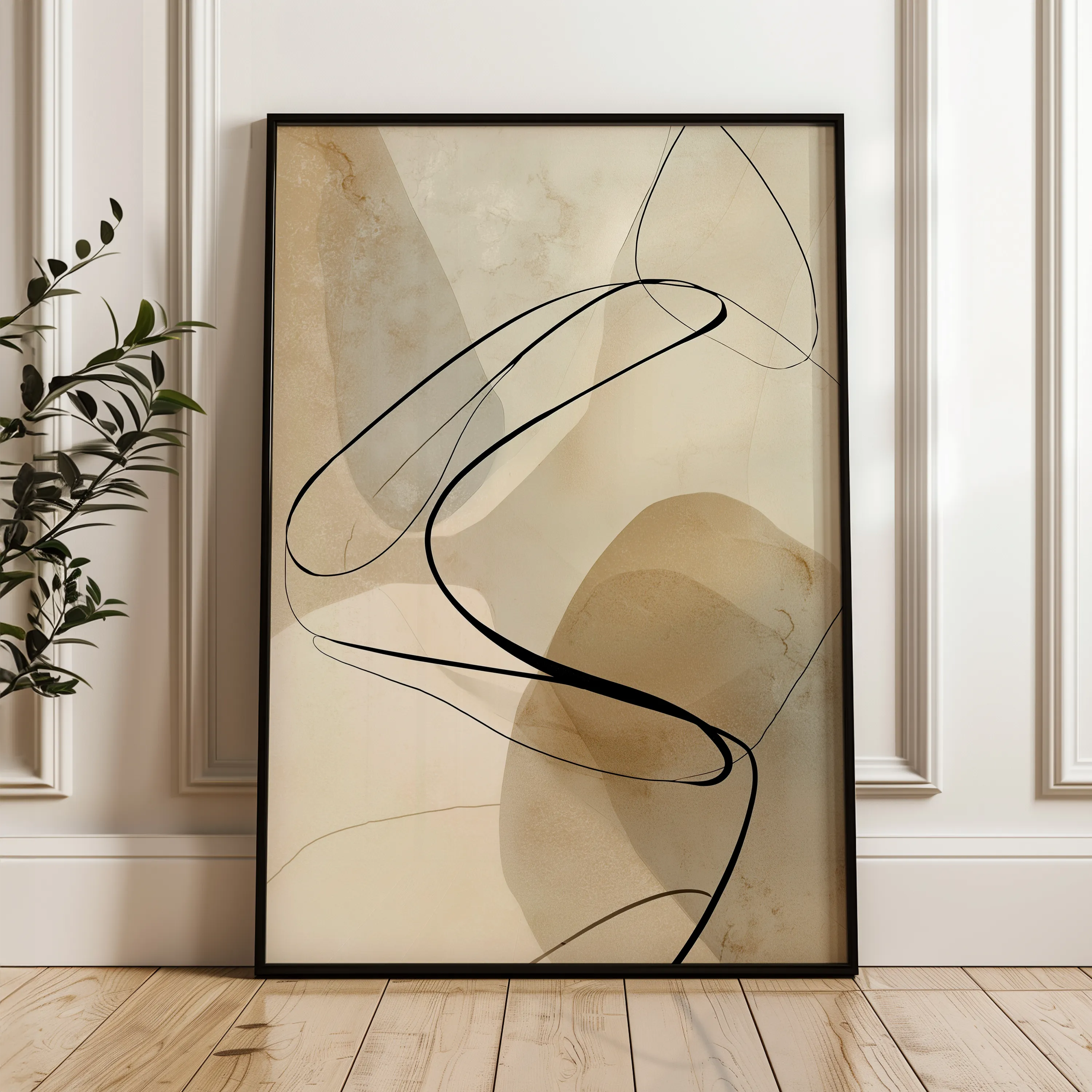 Abstract 1985 Canvas Art 18" x 24" / 45 x 60 cm / Black