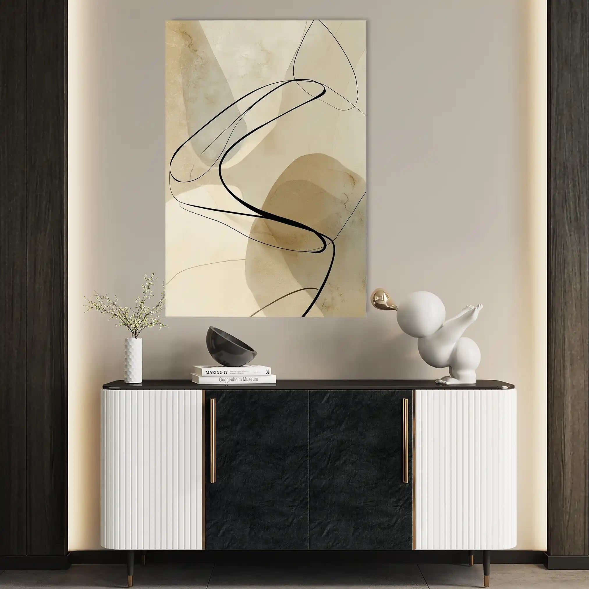 Abstract 1985 Canvas Art 18" x 24" / 45 x 60 cm / Black