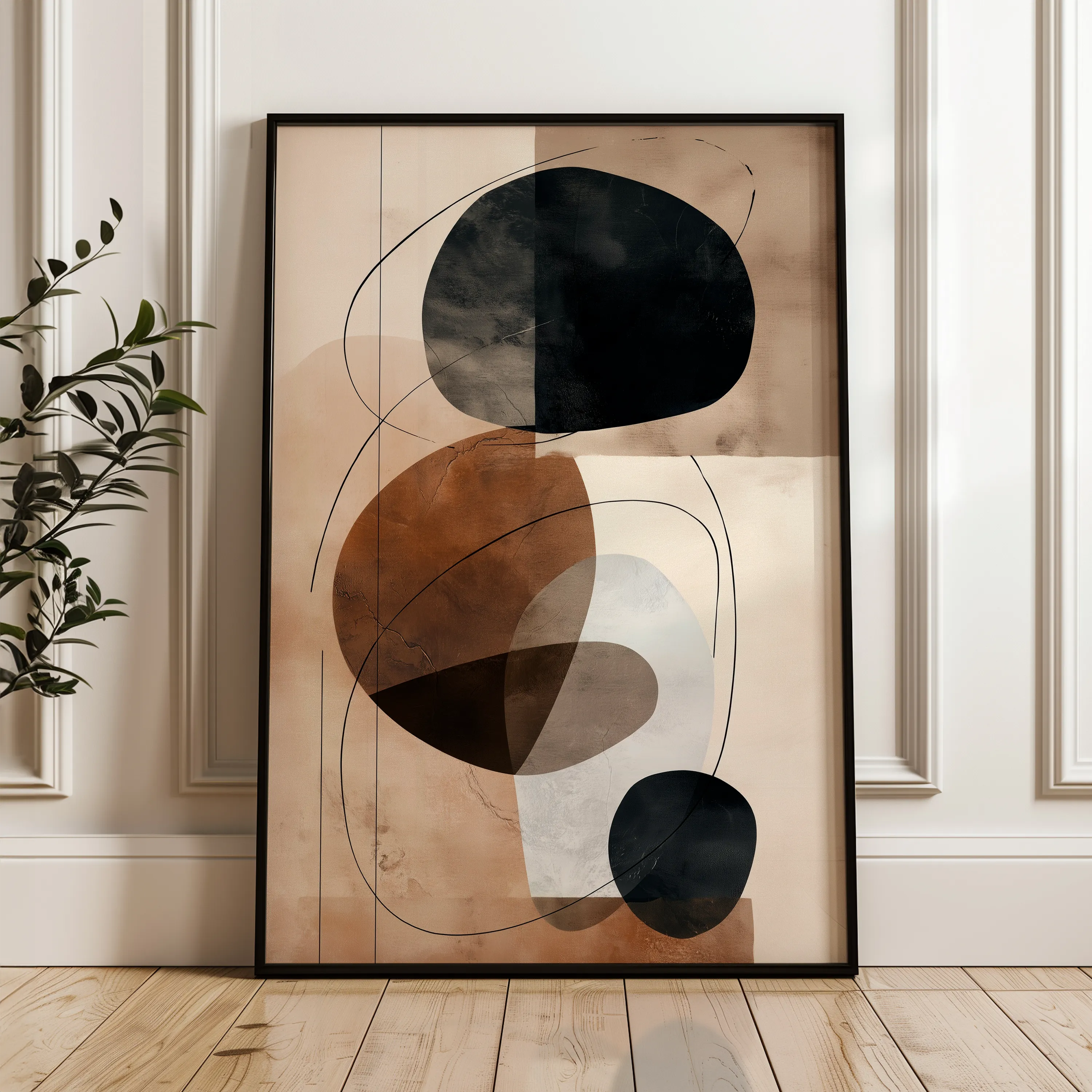 Abstract 1986 Canvas Art 18" x 24" / 45 x 60 cm / Black