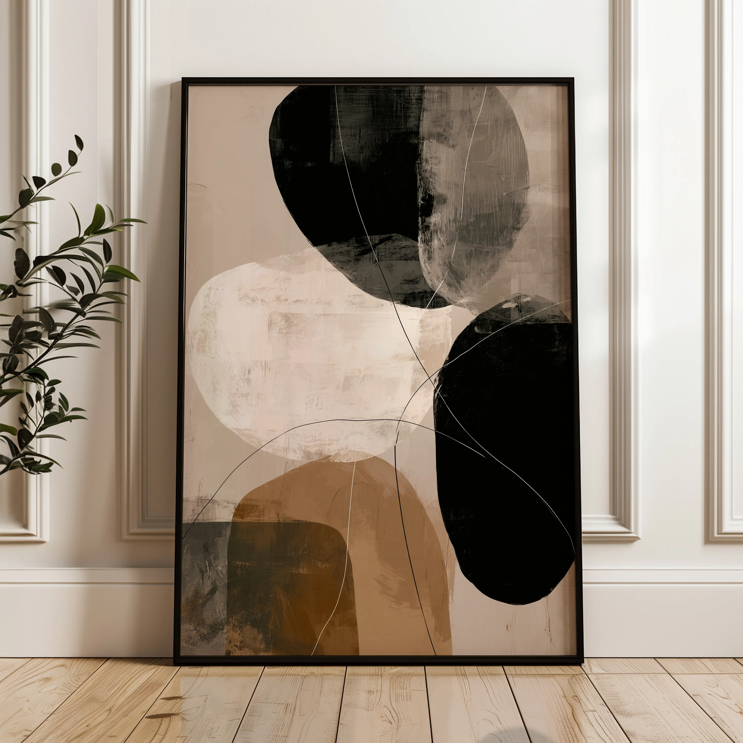 Abstract 1987 Canvas Art 18" x 24" / 45 x 60 cm / Black