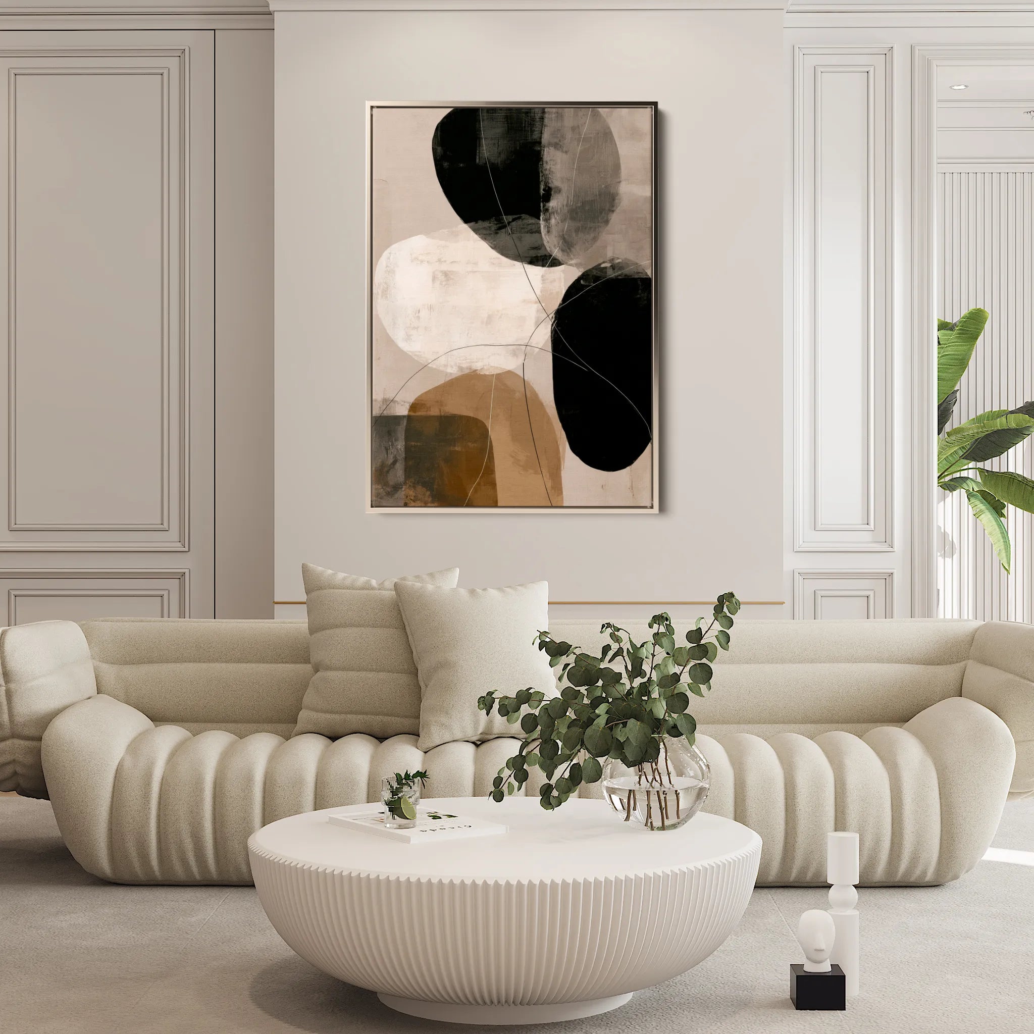Abstract 1987 Canvas Art 18" x 24" / 45 x 60 cm / Black