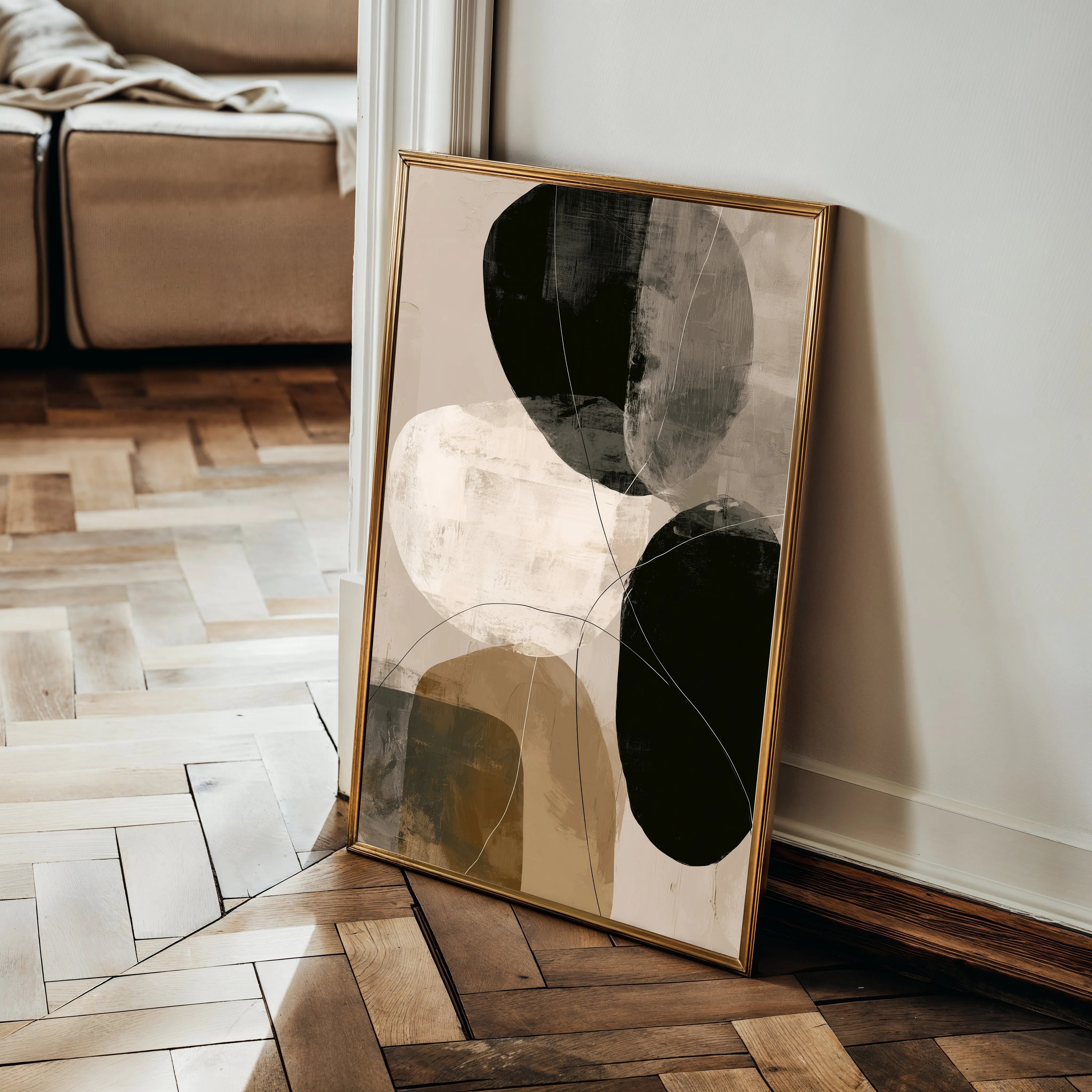 Abstract 1987 Canvas Art 18" x 24" / 45 x 60 cm / Black