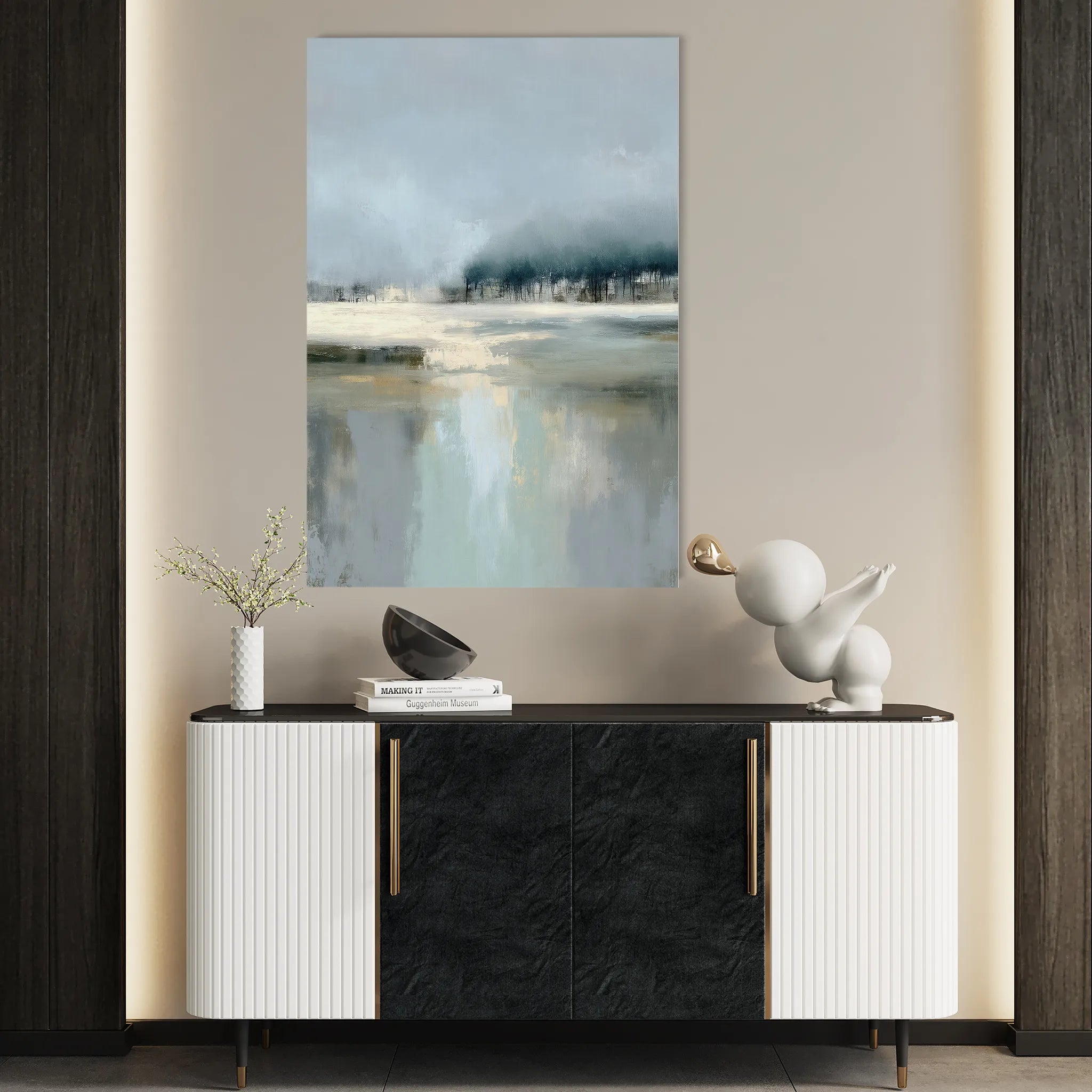 Abstract 1989 Canvas Art 18" x 24" / 45 x 60 cm / Black