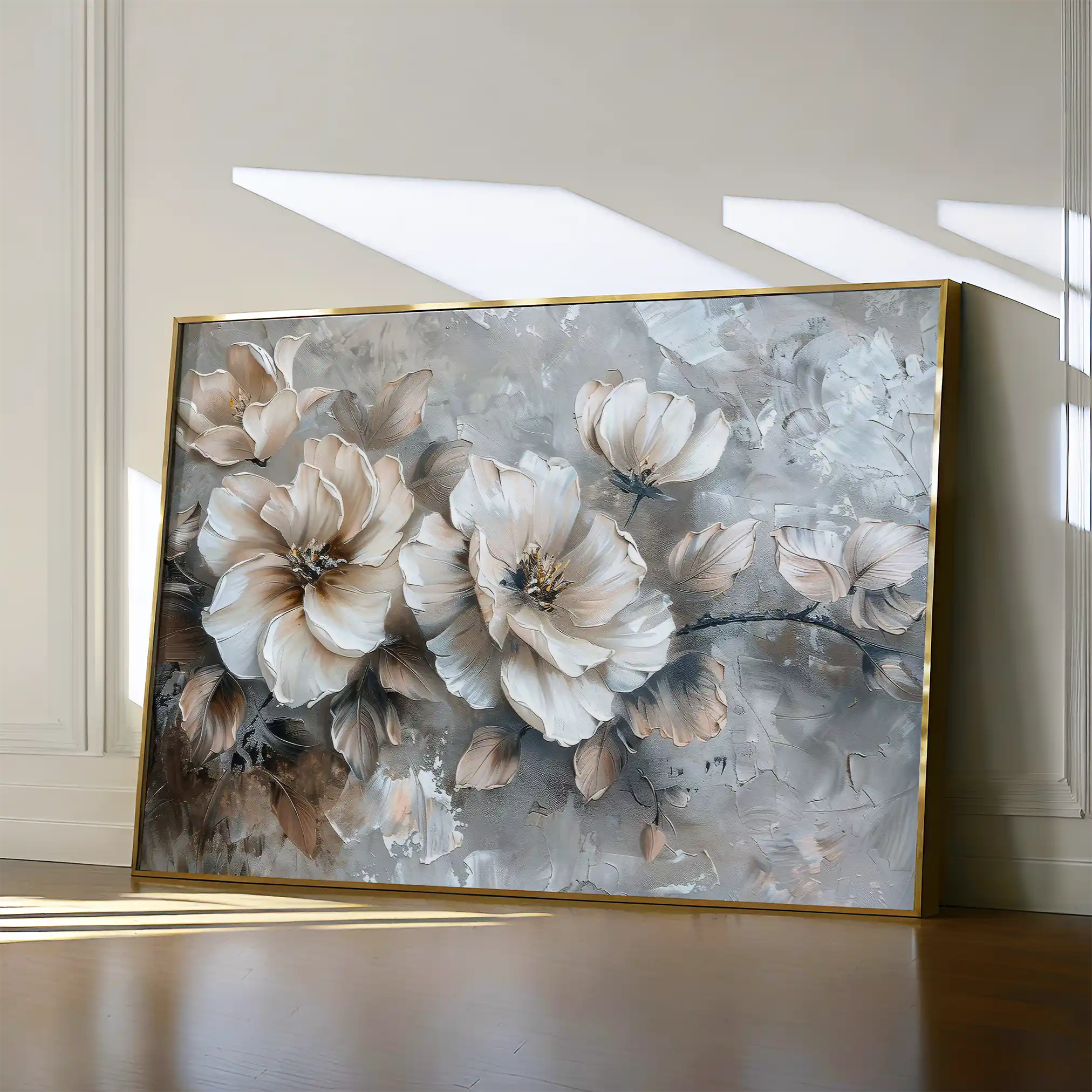 Floral 199 Canvas Art 60 x 40 cm / Black
