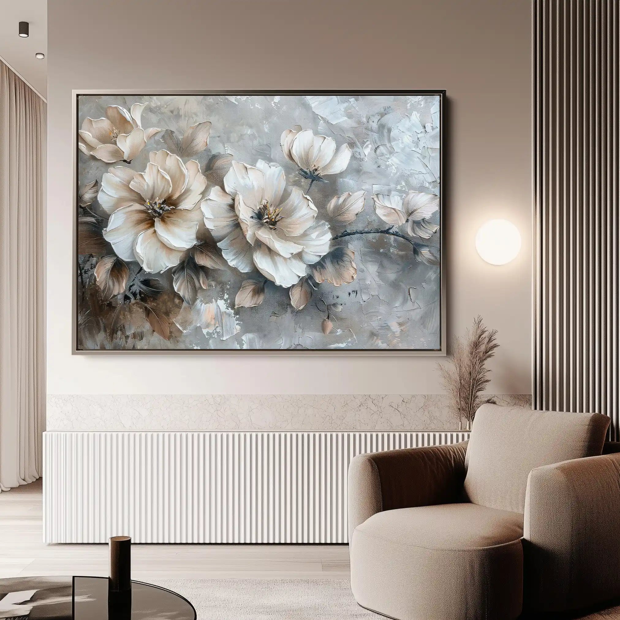Floral 199 Canvas Art 60 x 40 cm / Black